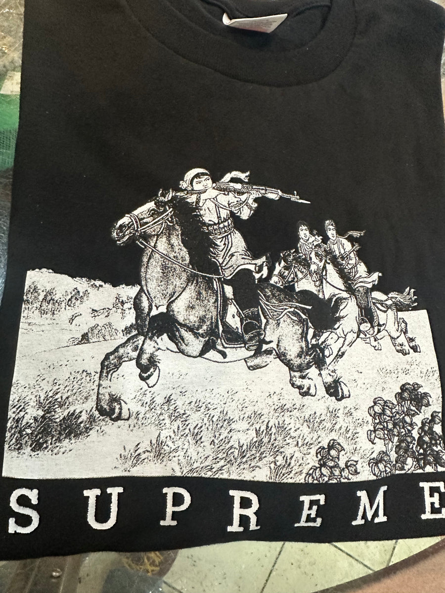 Supreme riders tee black hotsell