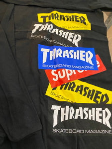 Brand new Black Supreme Thrasher Multi Logo Long Sleeve Size Medium