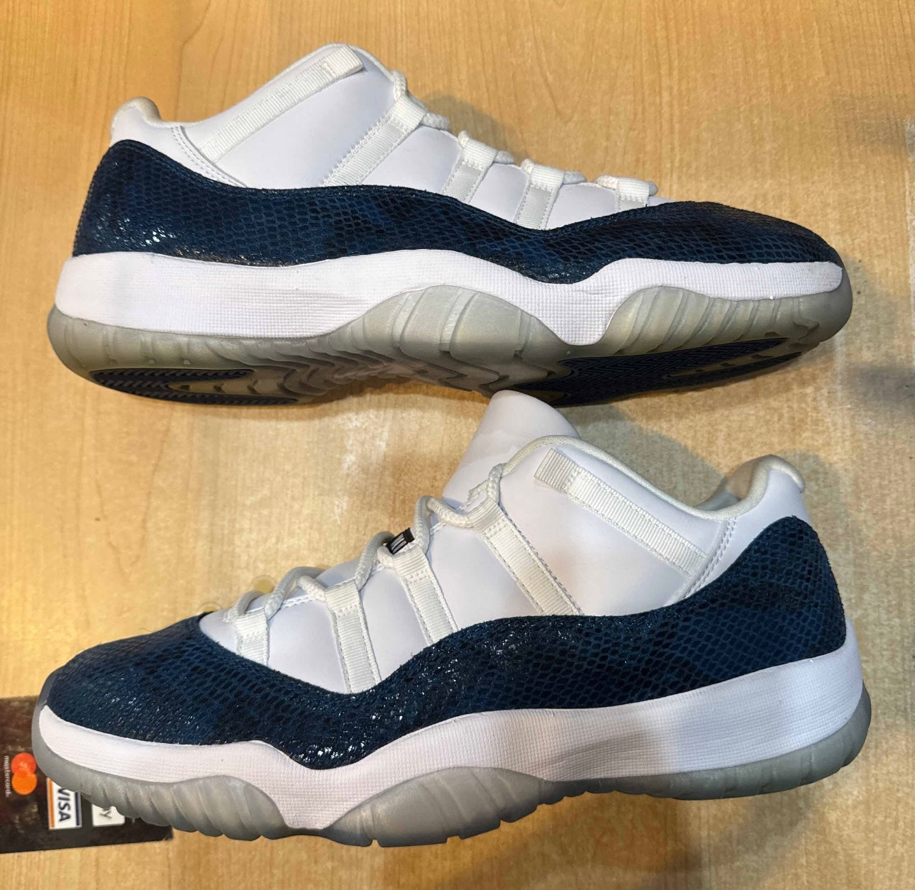 Navy Snakeskin Low 11s Size 12