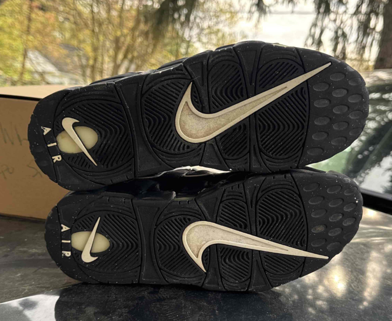 Air More Uptempo Black White Size 10