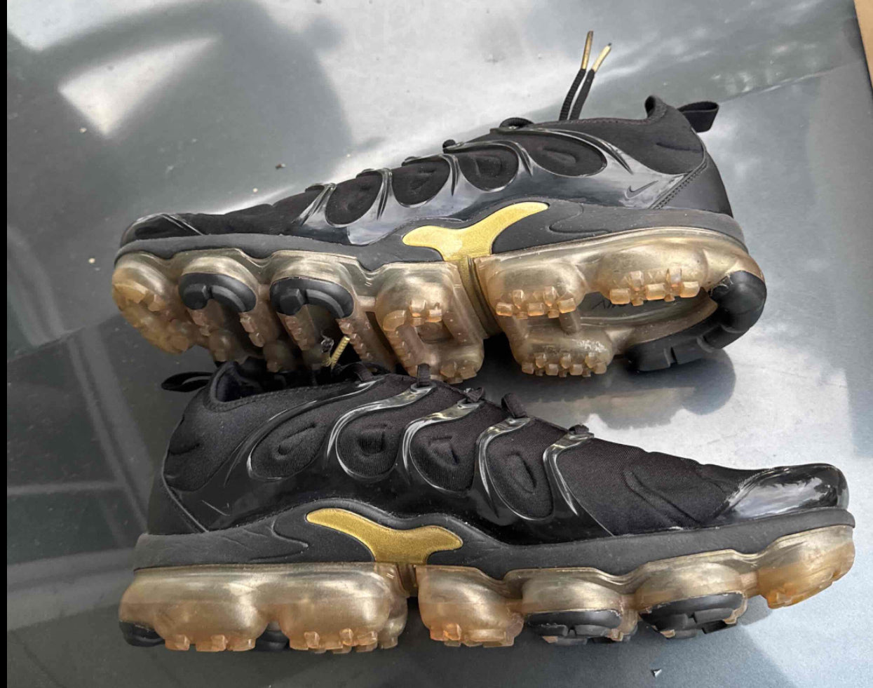 Air Vapormax Plus Black Metallic Gold Size 12
