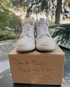 Dunk High Grey Fog Size 6.5