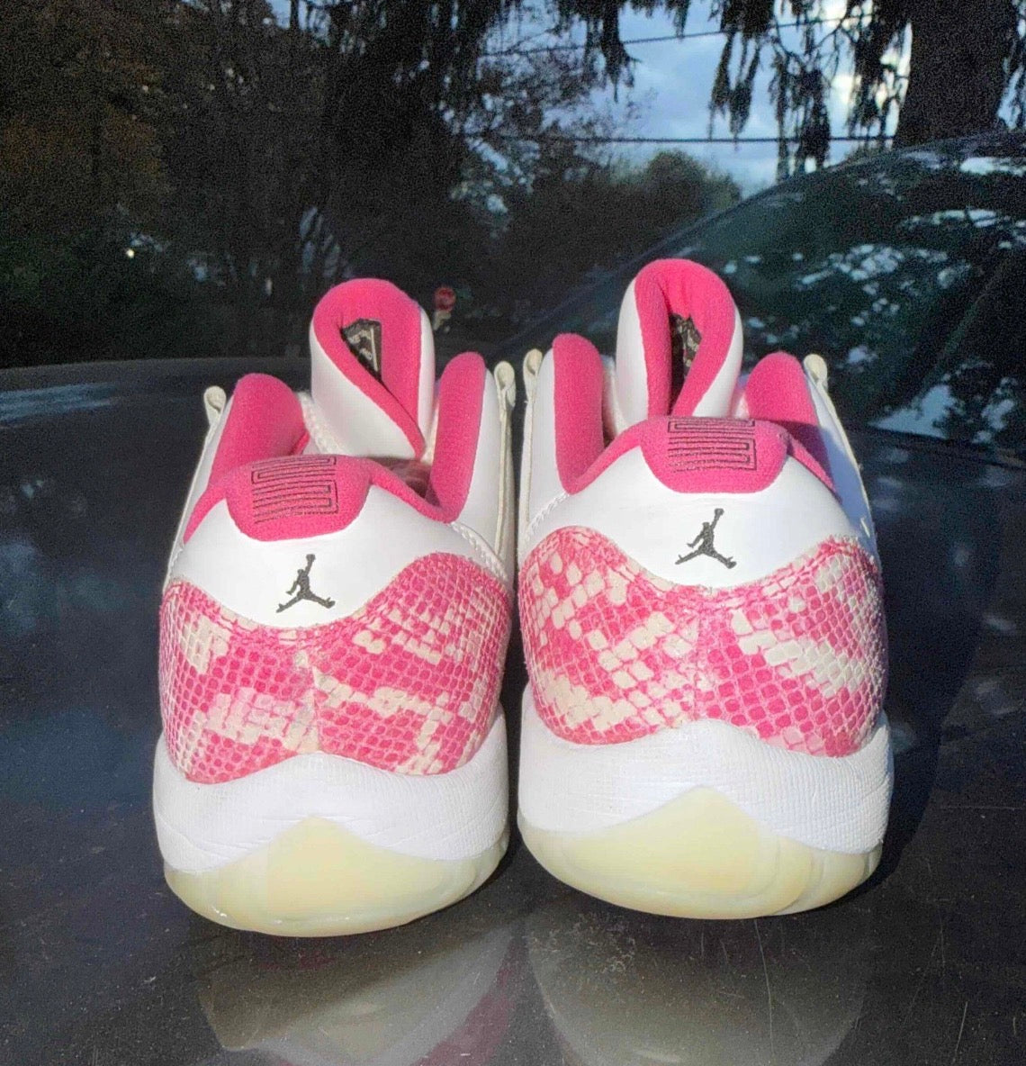 Pink Snakeskin Low 11s Size 8