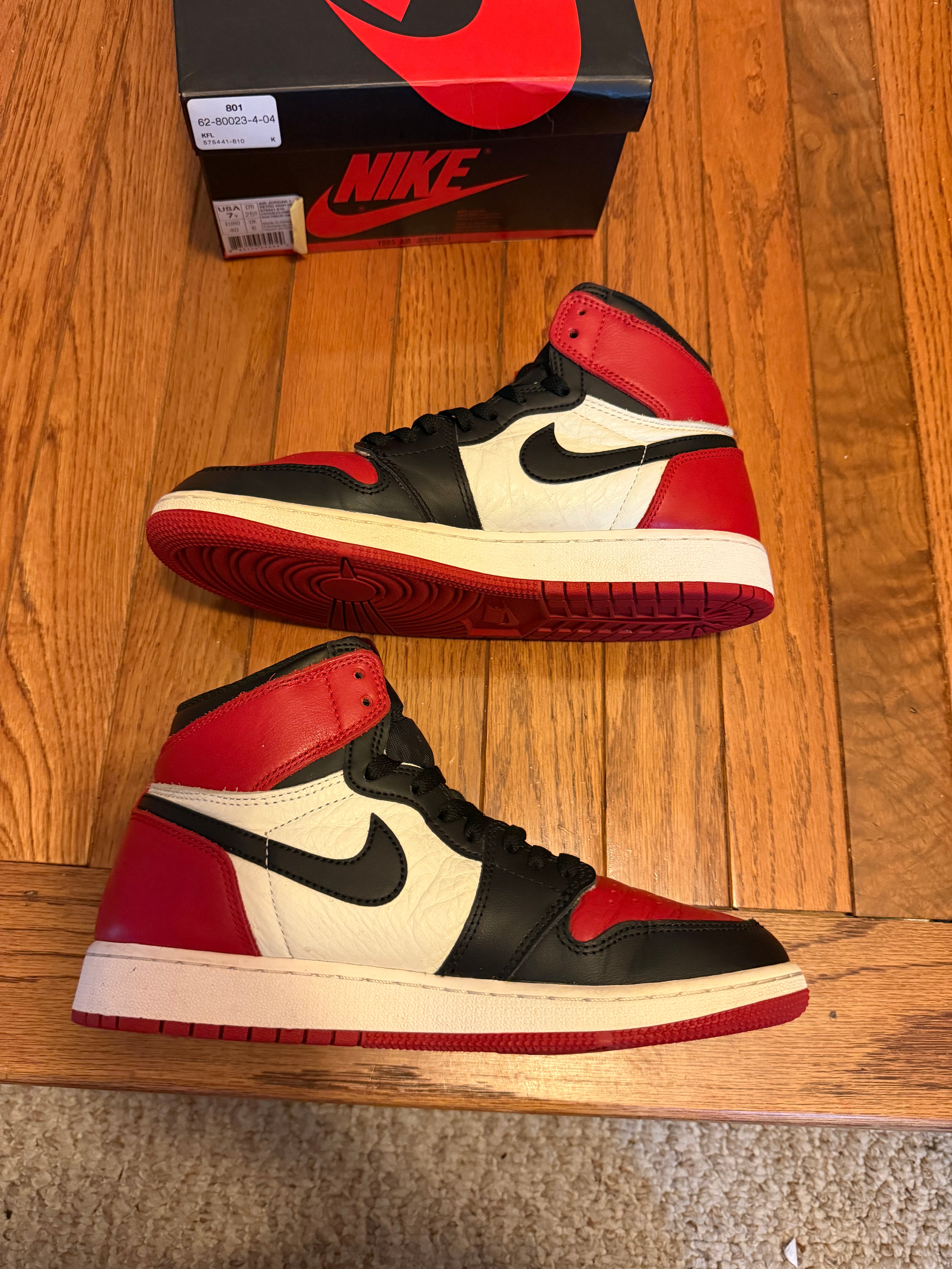 Bred Toe 1s size 7