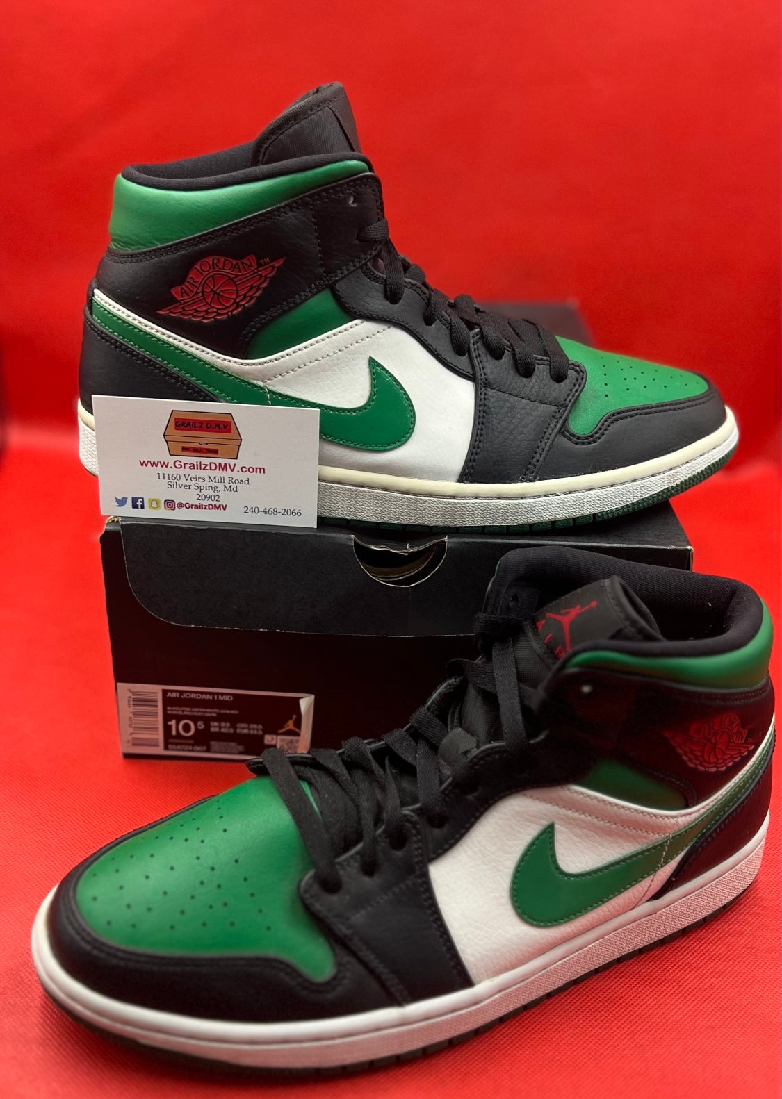Pine Green Mid 1s Size 10.5