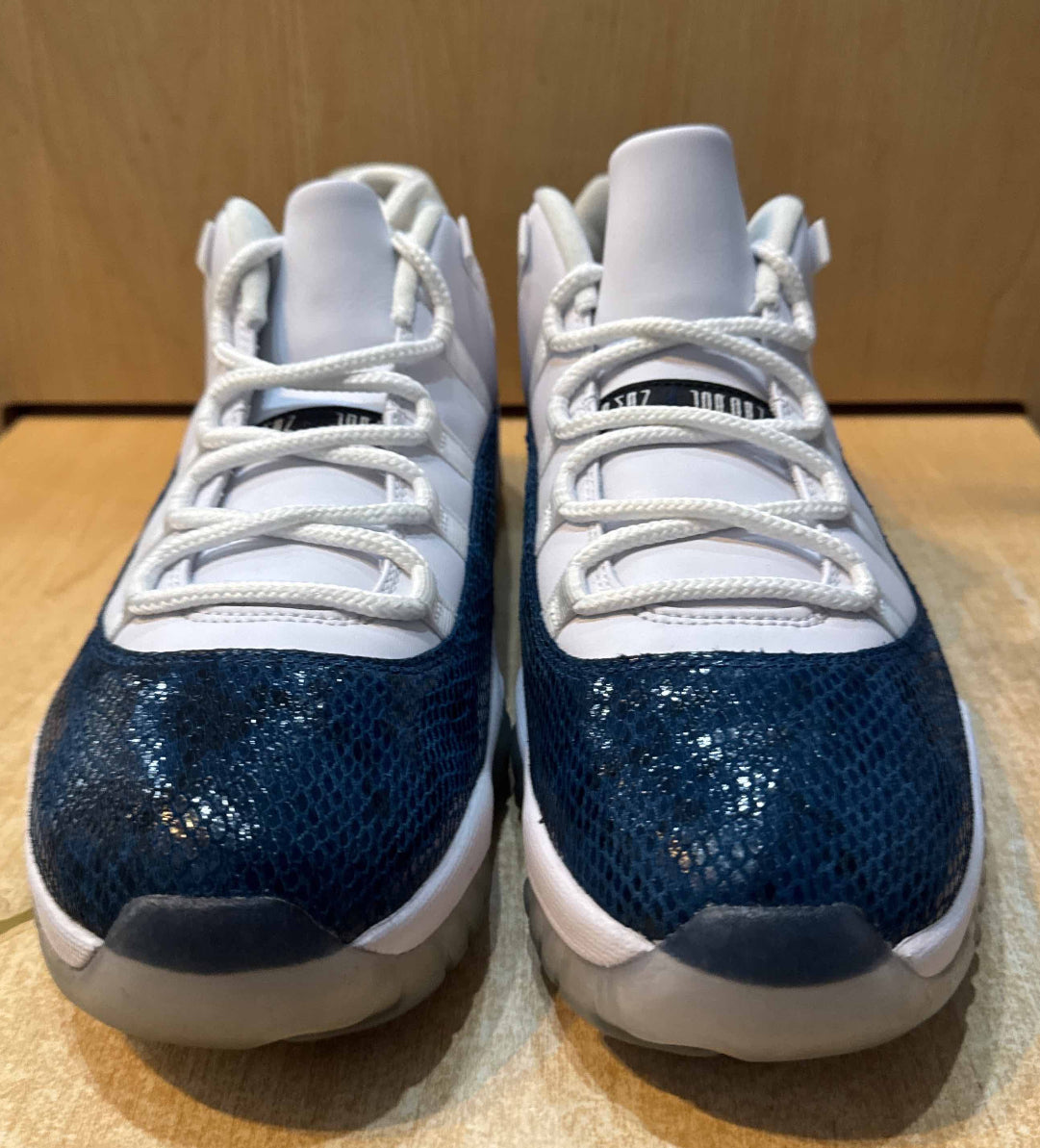 Navy Snakeskin Low 11s Size 12