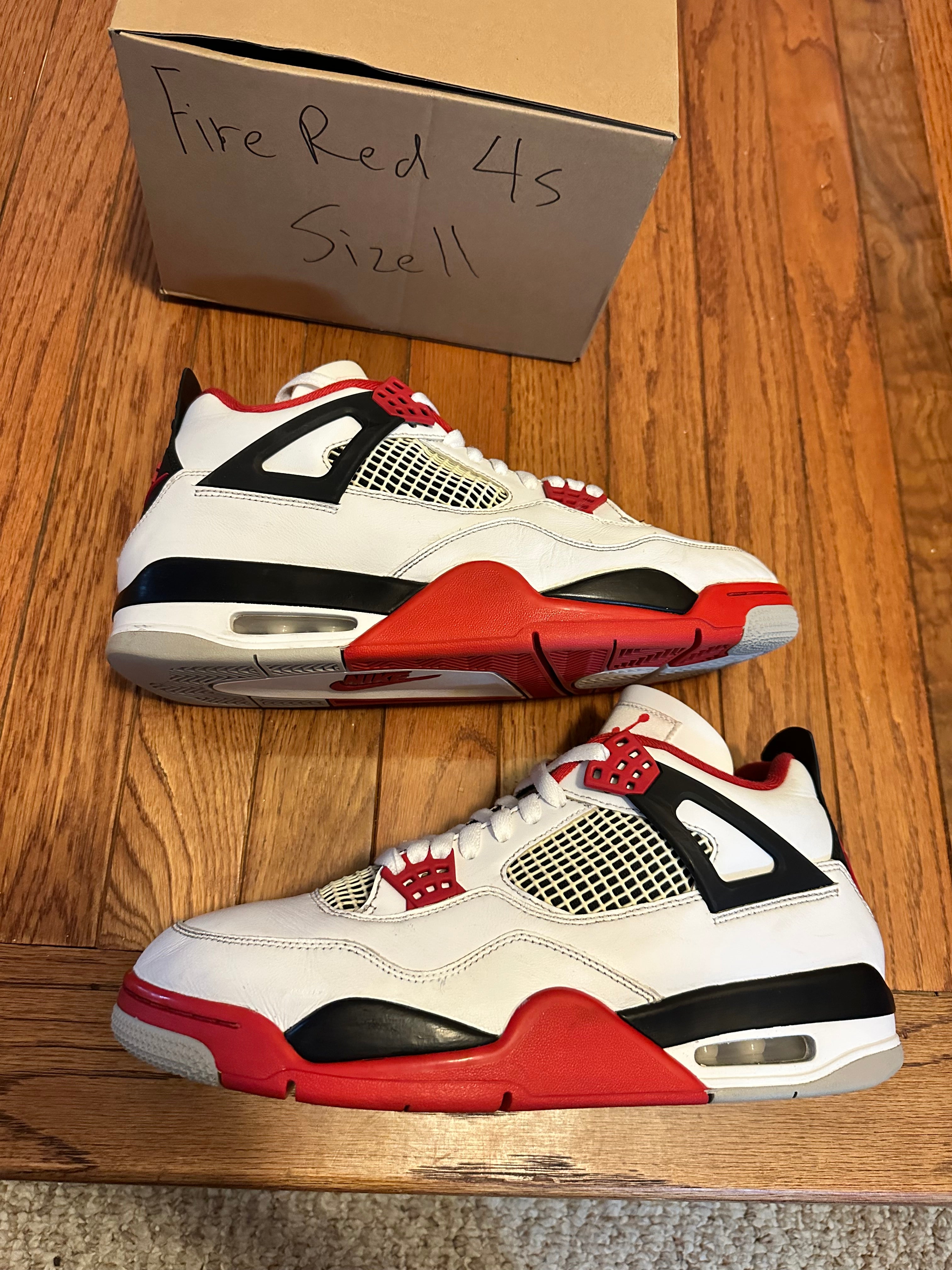Fire Red 4s size 11