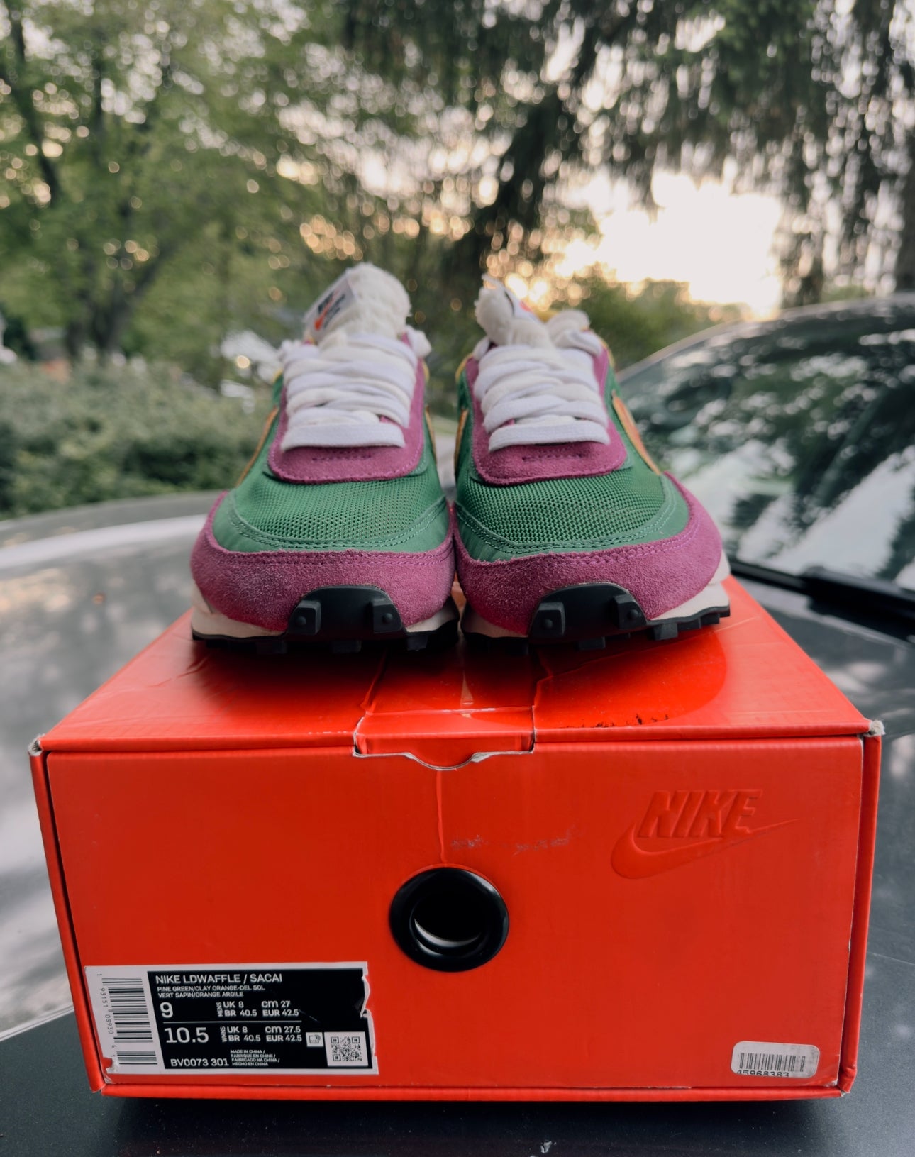 Sacai X LDWaffle Pine Green Size 9
