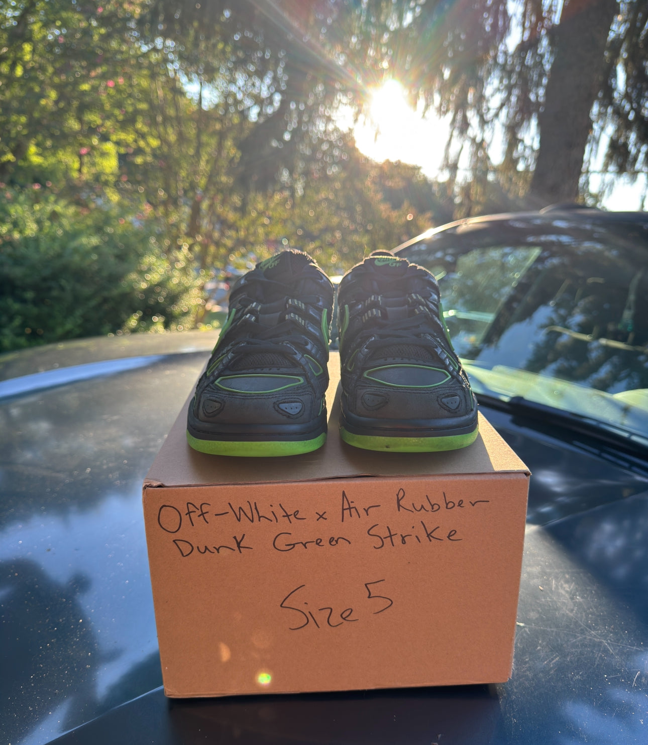 OFF-White X Air Rubber Dunk Green Strike Size 5