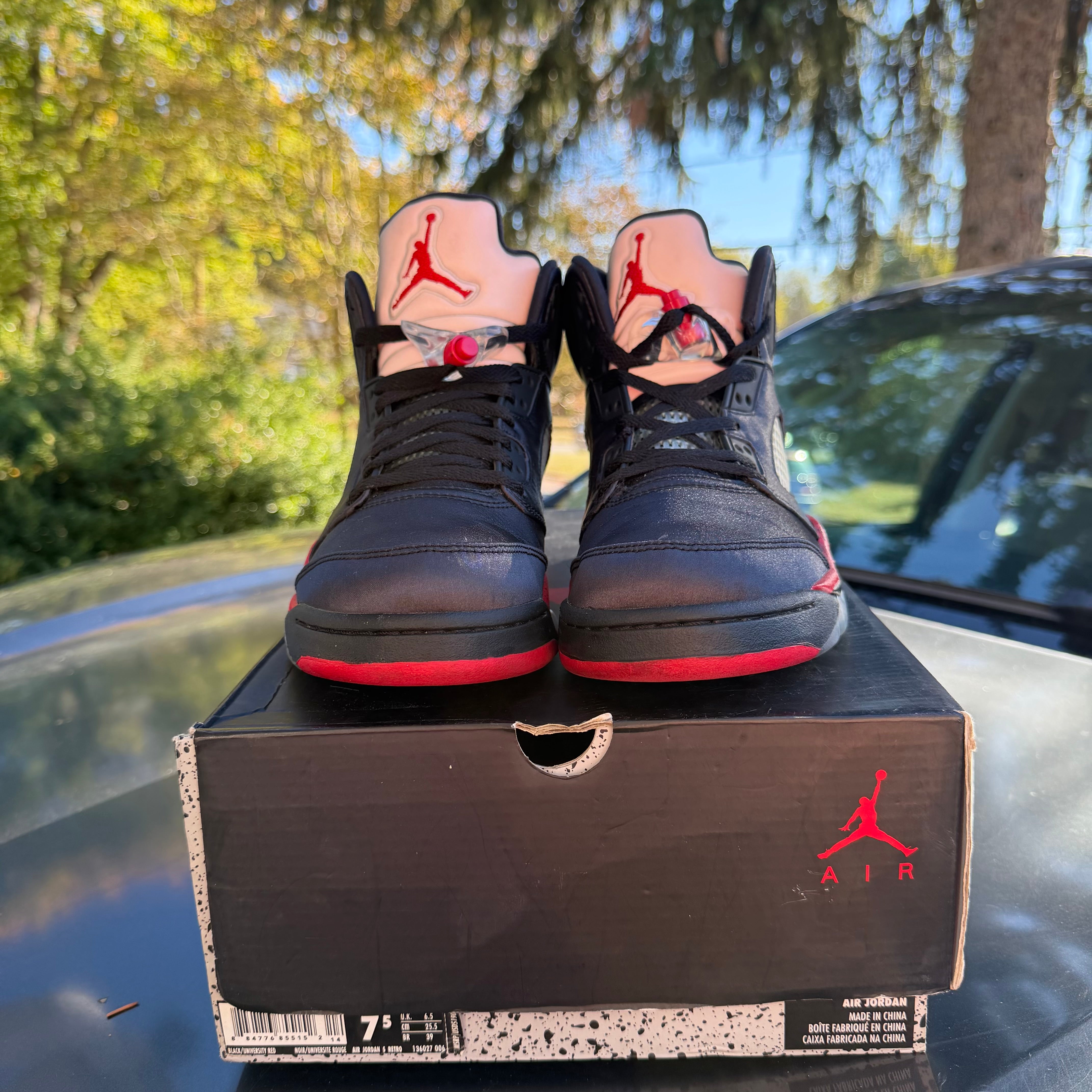 Satin Bred 5s Size 7.5