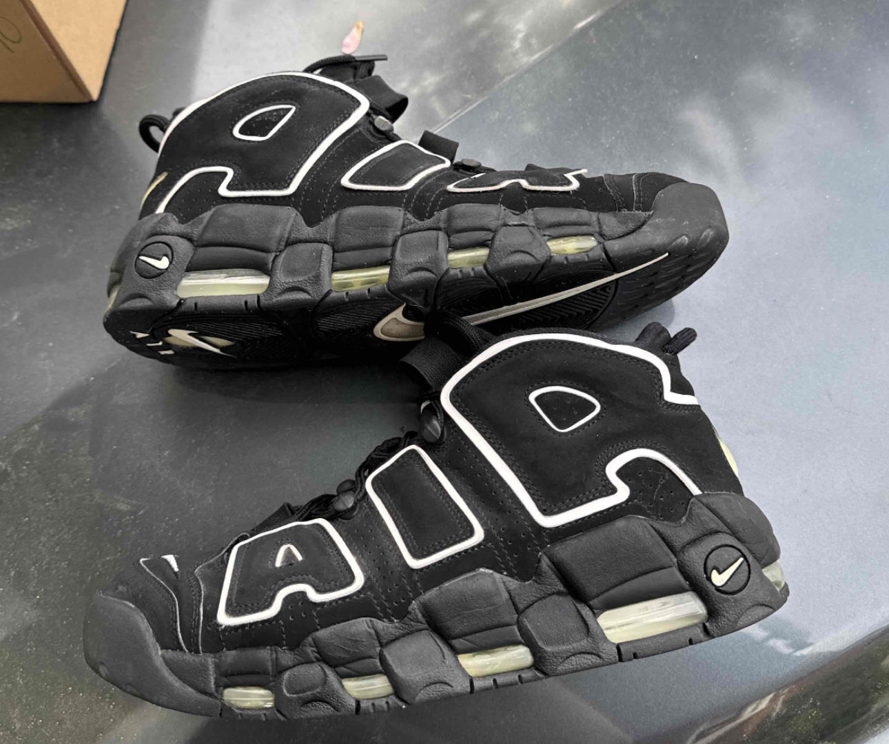 Air More Uptempo Black White Size 10