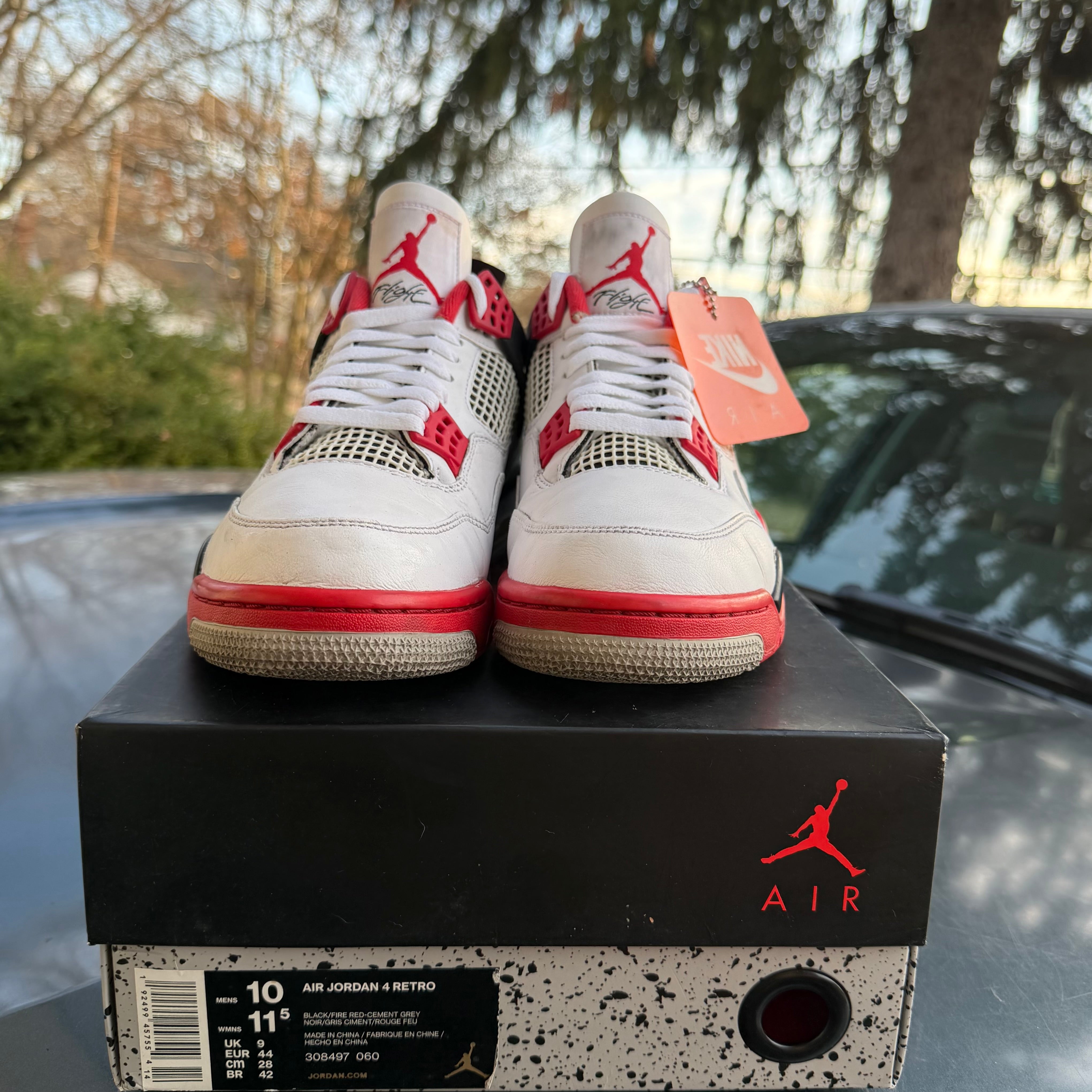 Fire Red 4s Size 10