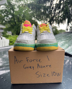 Air Force 1 07 Grey Azure Size 8.5