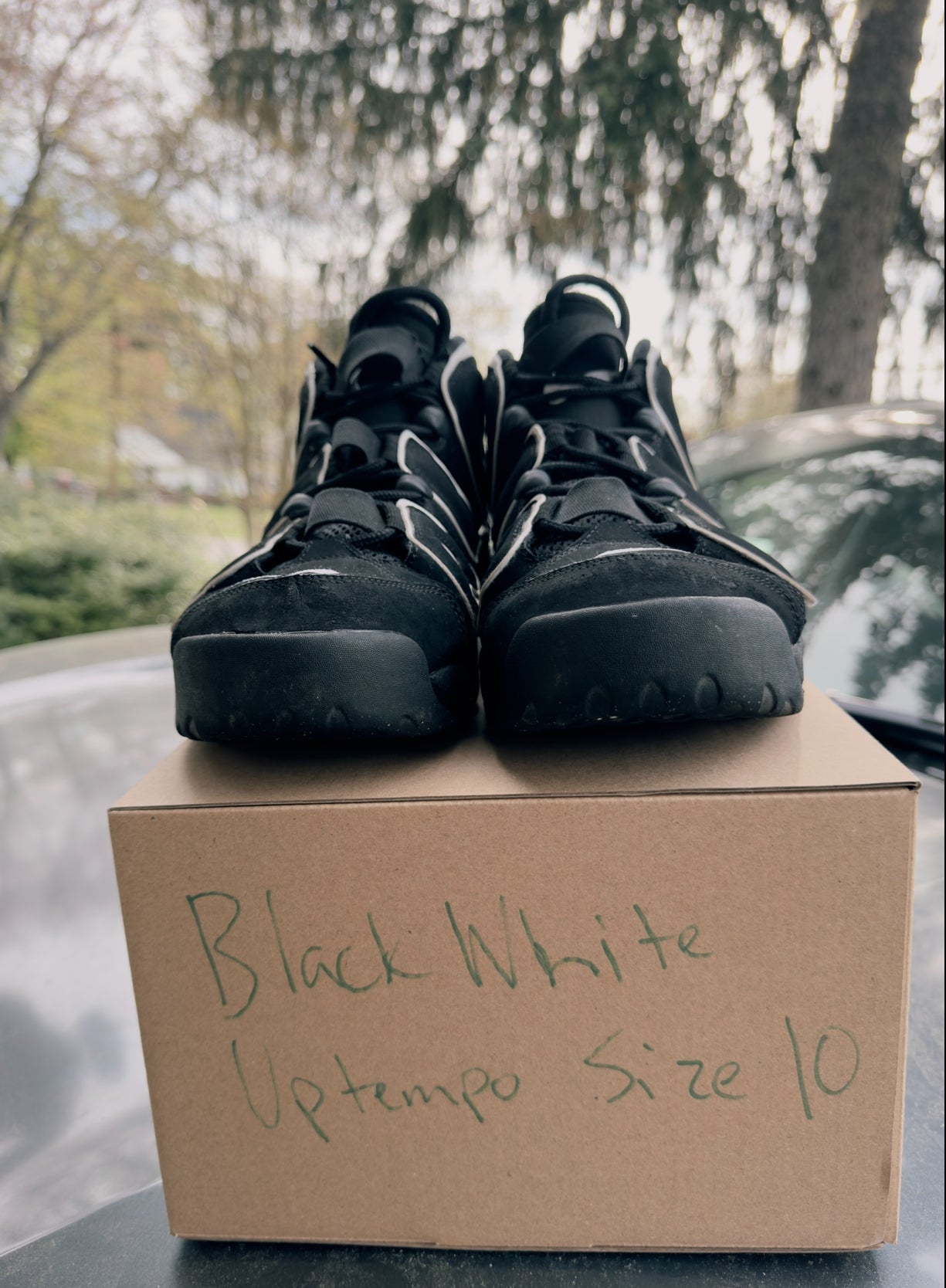 Air More Uptempo Black White Size 10