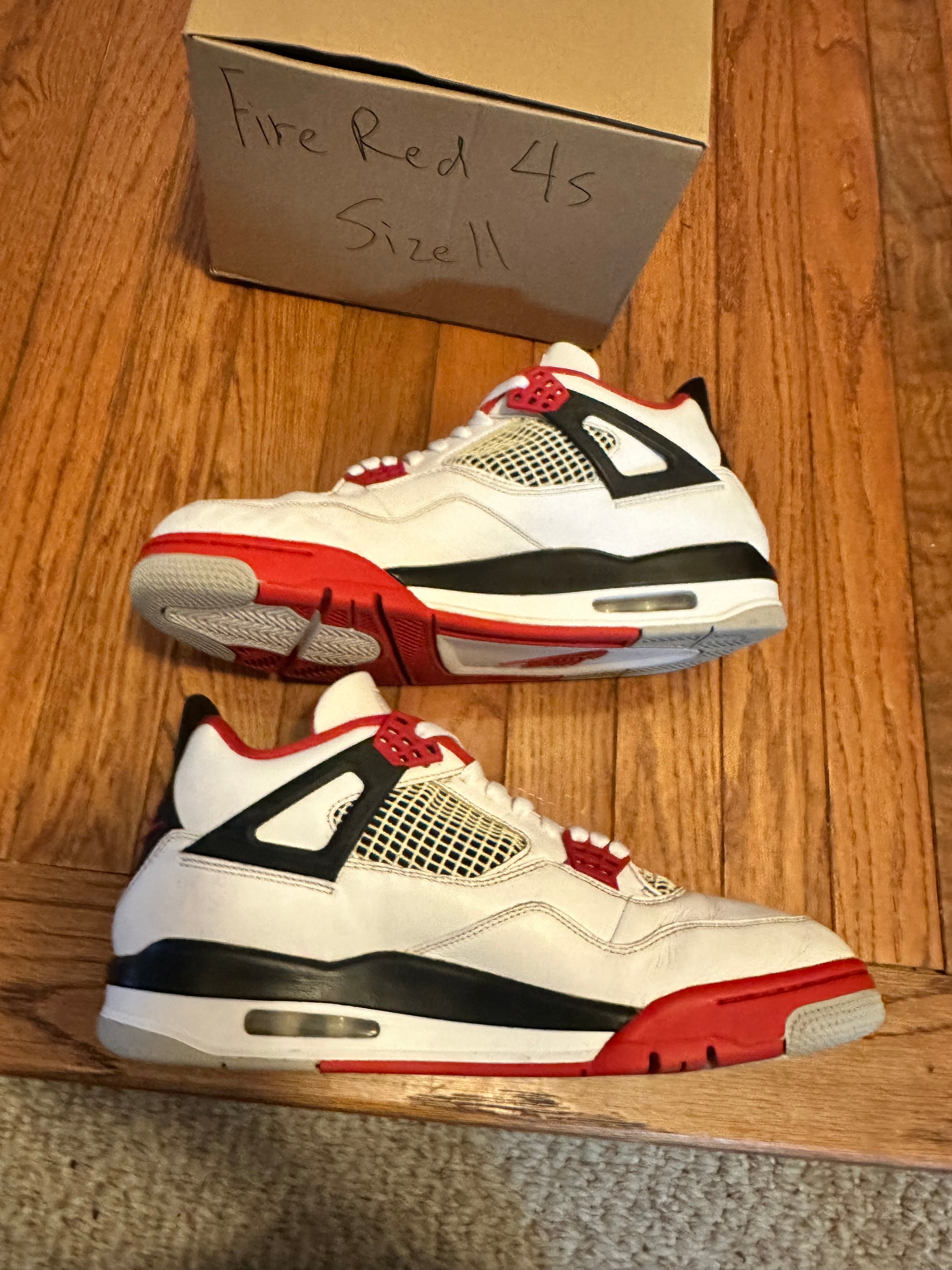 Fire Red 4s size 11