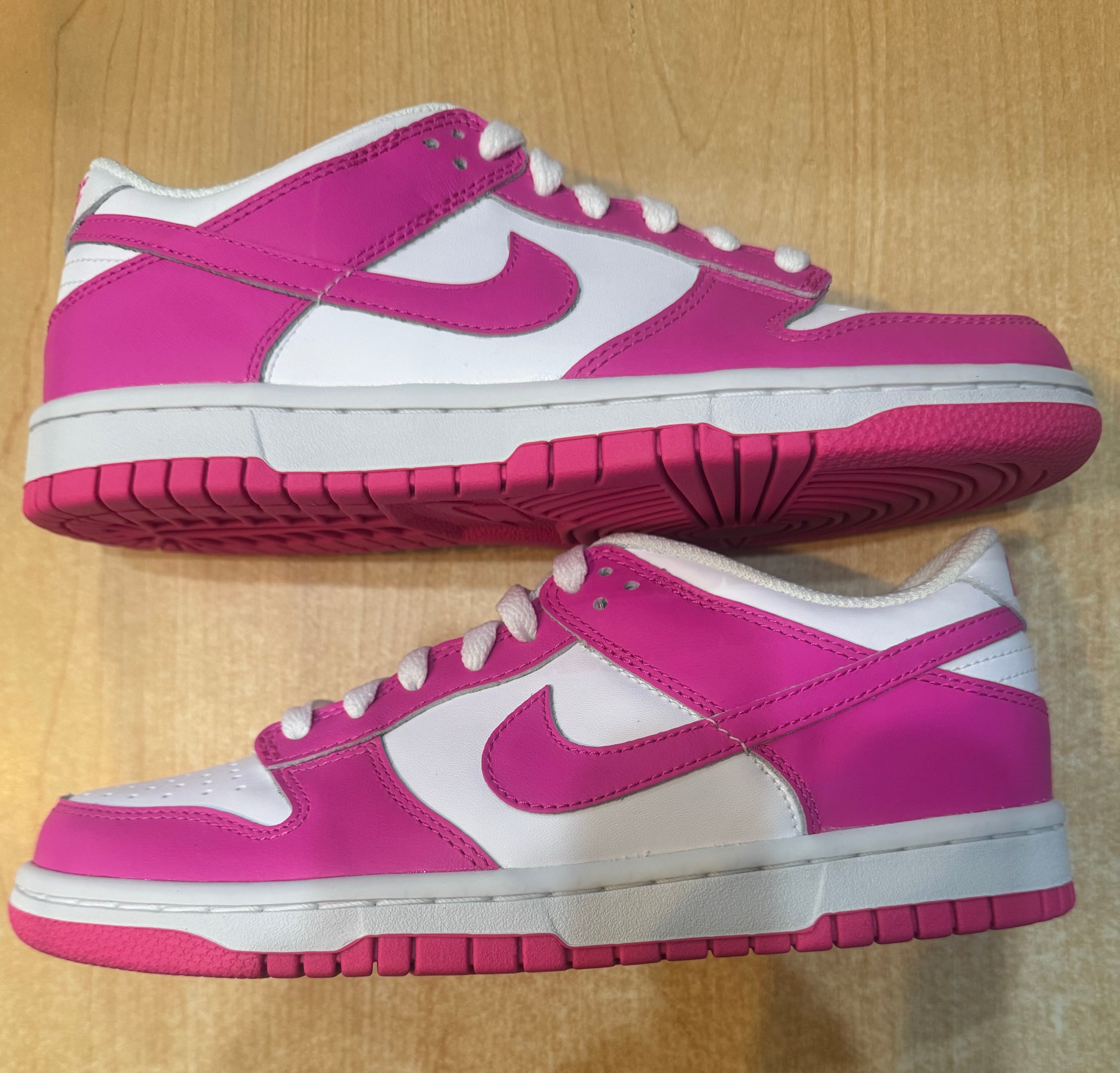 Brand New Nike Dunk Low Pink Laser Fuchsia Size 5.5Y