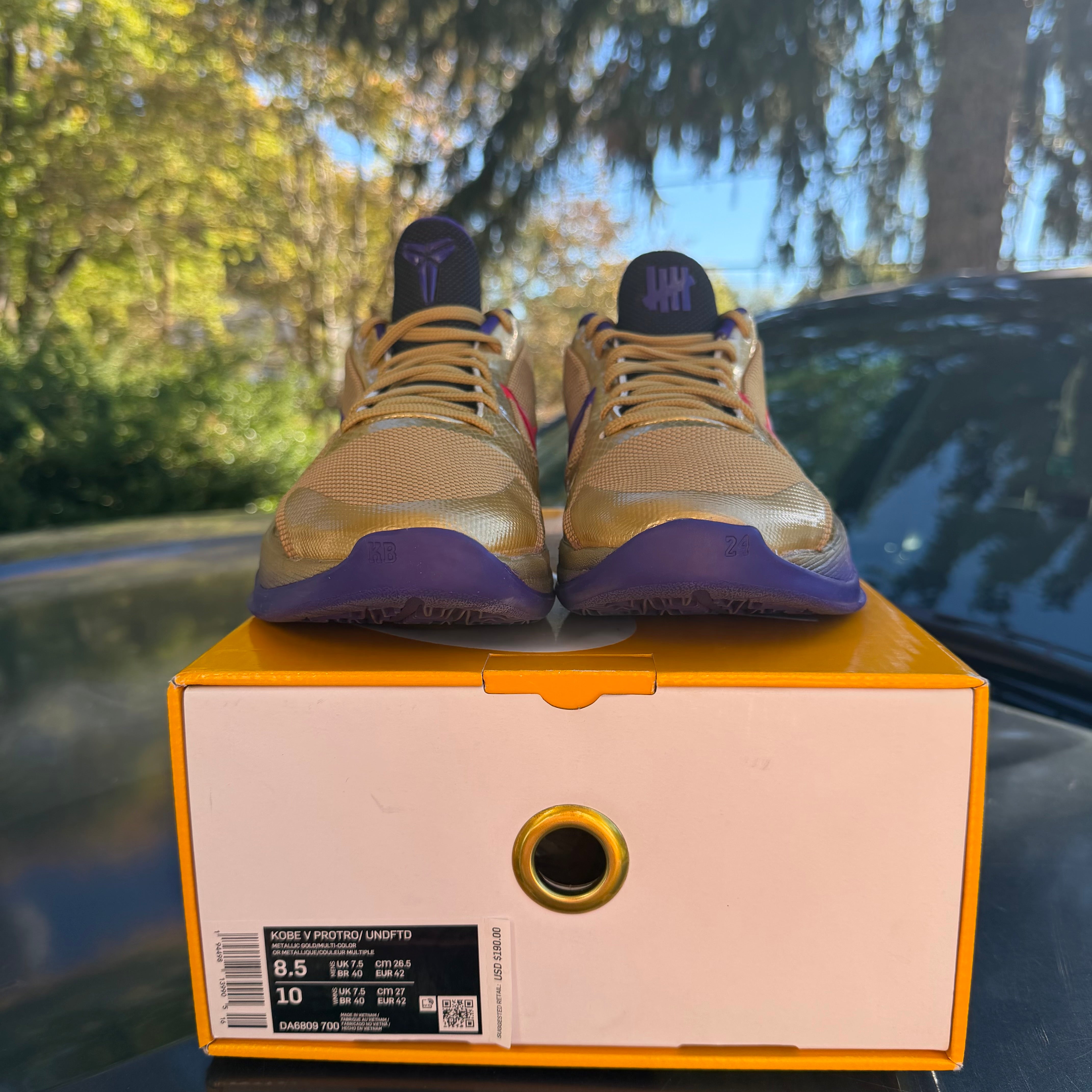 Undefeated X Zoom Kobe 5 Protro Hall Of Fame Size 8.5
