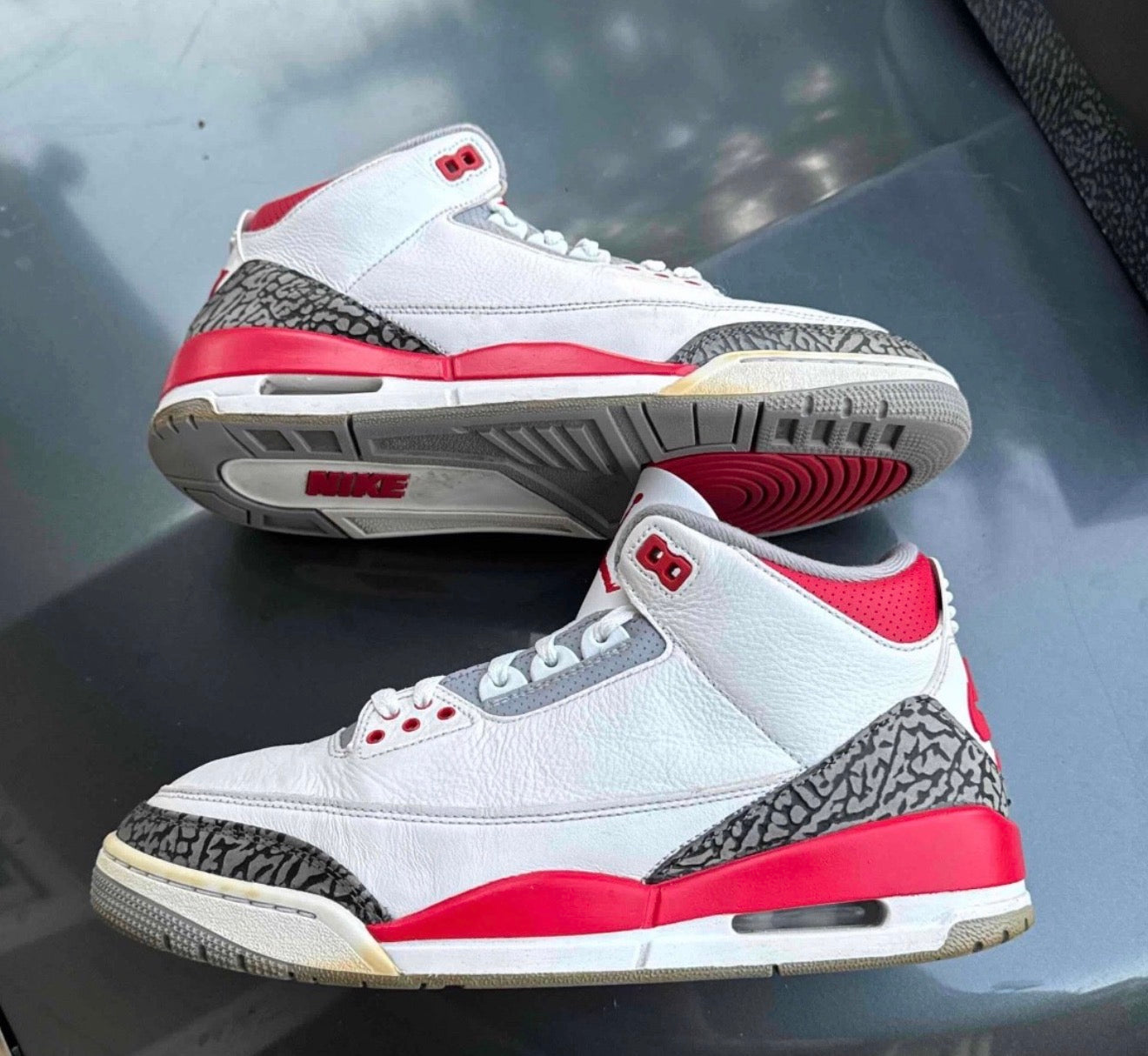 Fire Red 3s Size 10.5