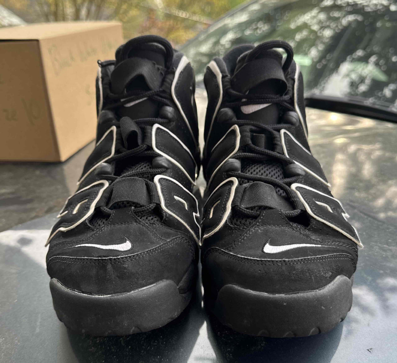 Air More Uptempo Black White Size 10
