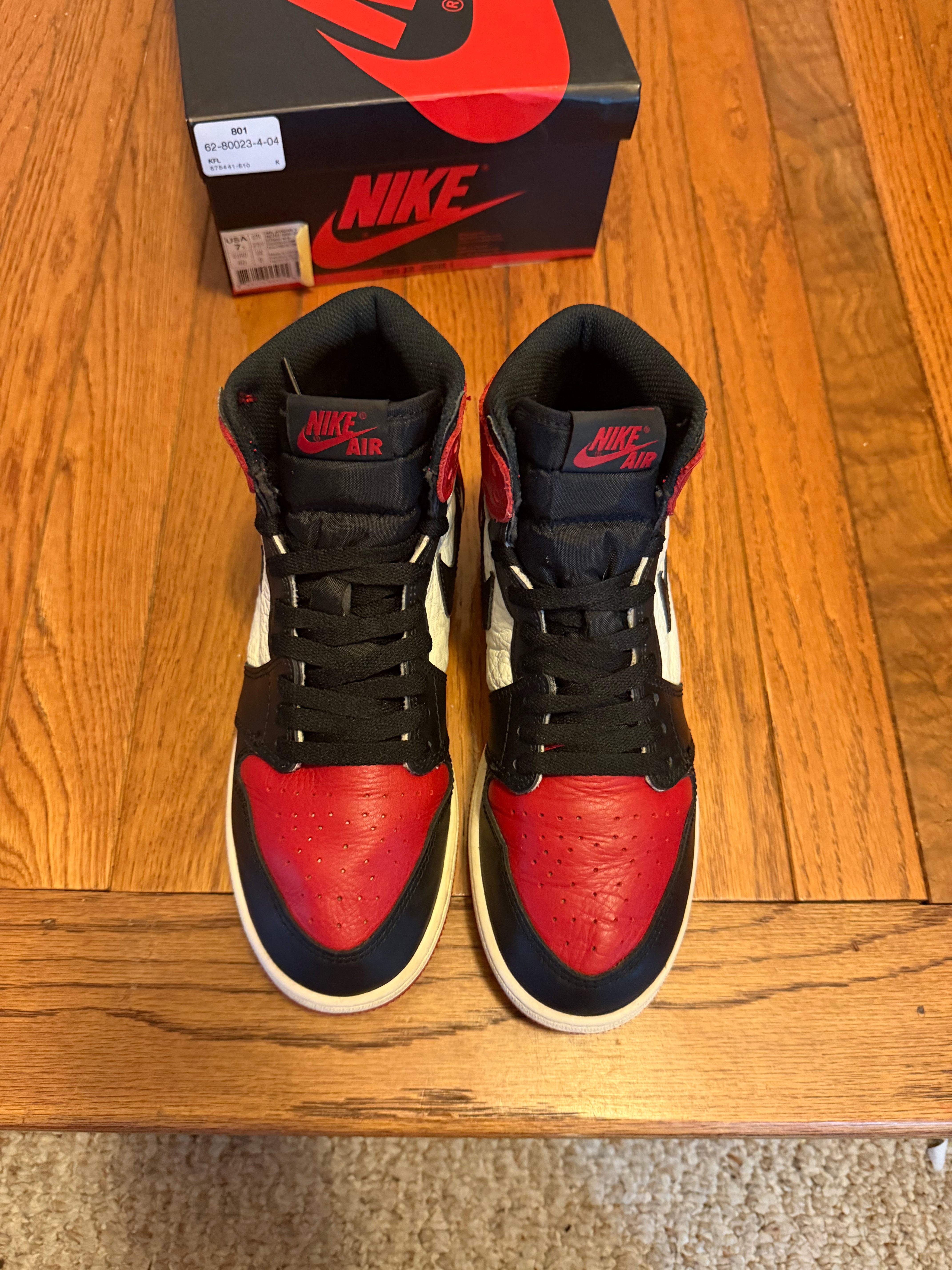 Bred Toe 1s size 7