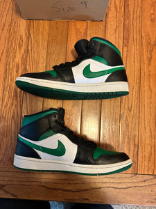 Pine Green Mid 1s size 9