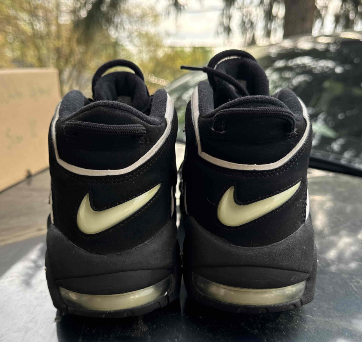 Air More Uptempo Black White Size 10