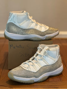 Metallic Silver 11s size 10.5
