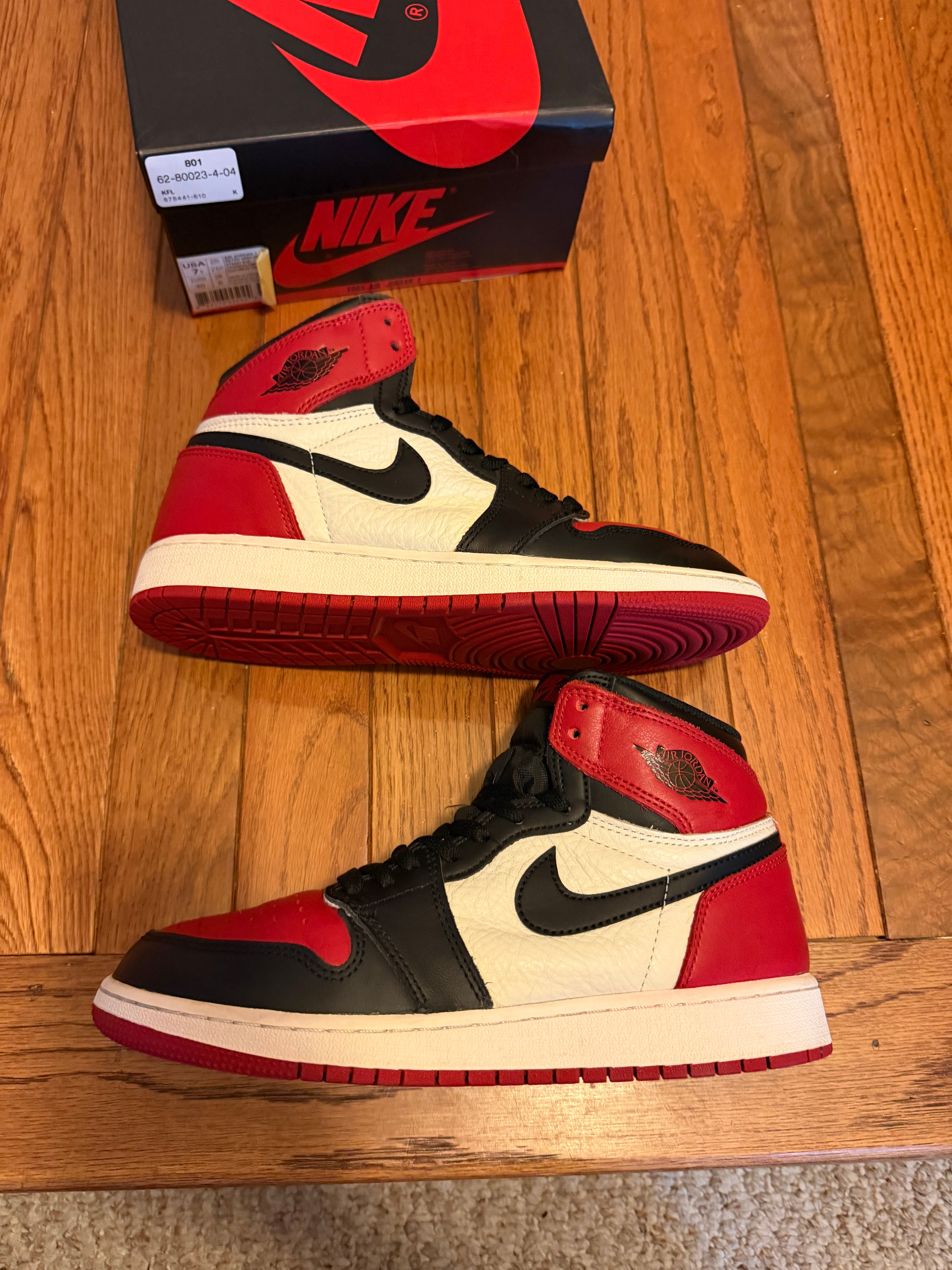 Bred Toe 1s size 7