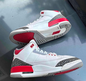 Fire Red 3s Size 10.5