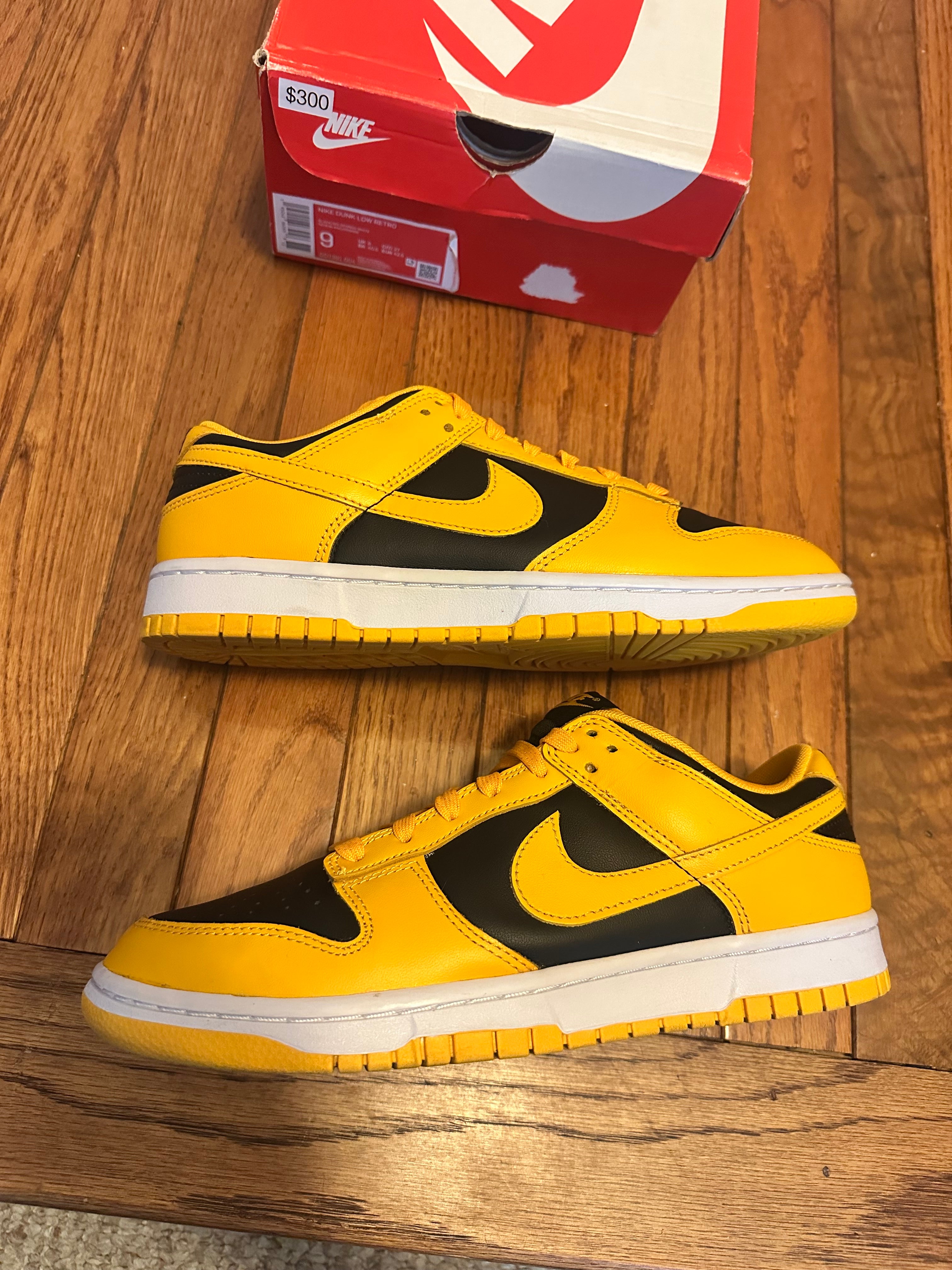 Goldenrod Nike Dunk Low Size 9
