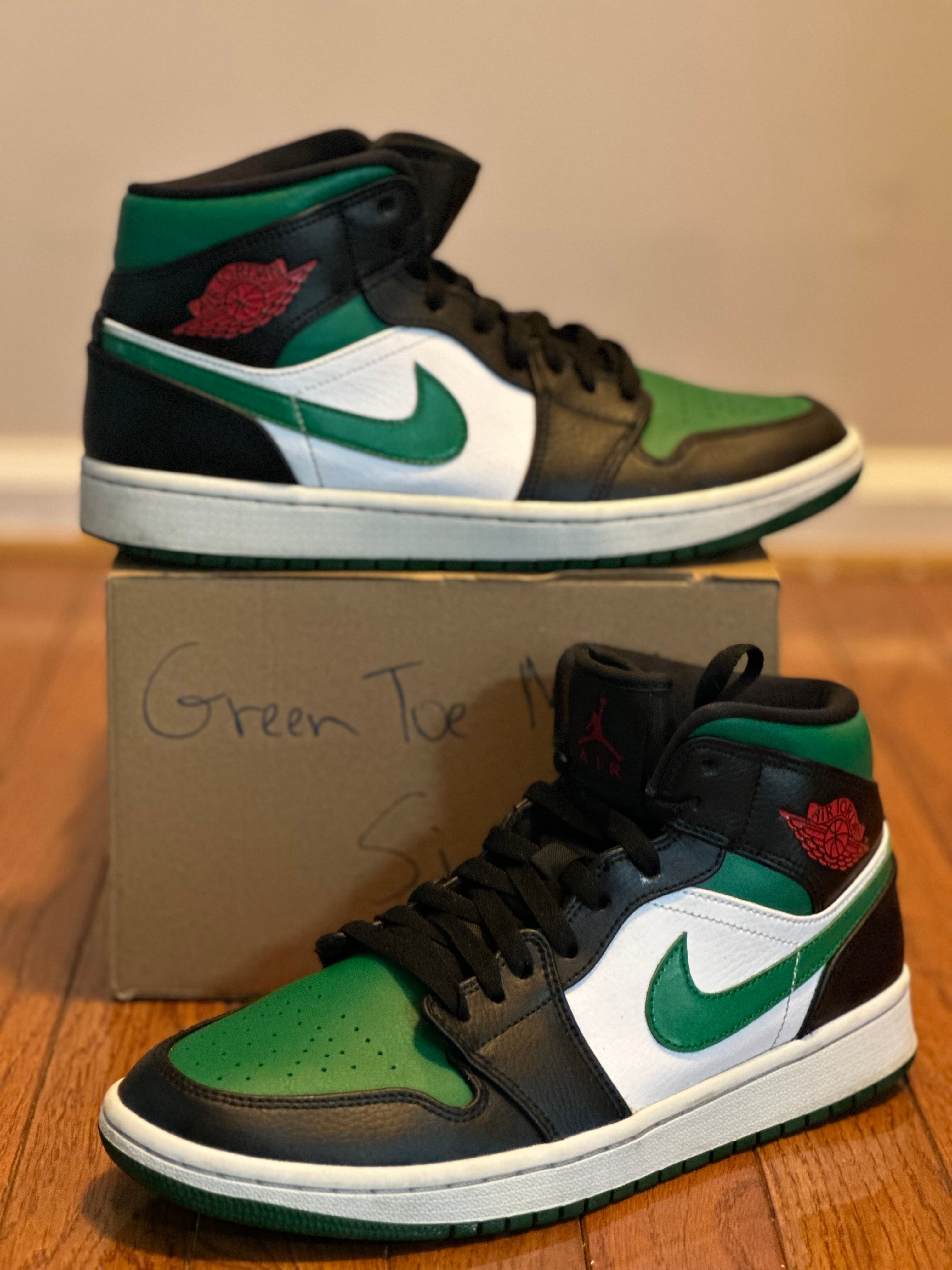 Pine Green Mid 1s size 9