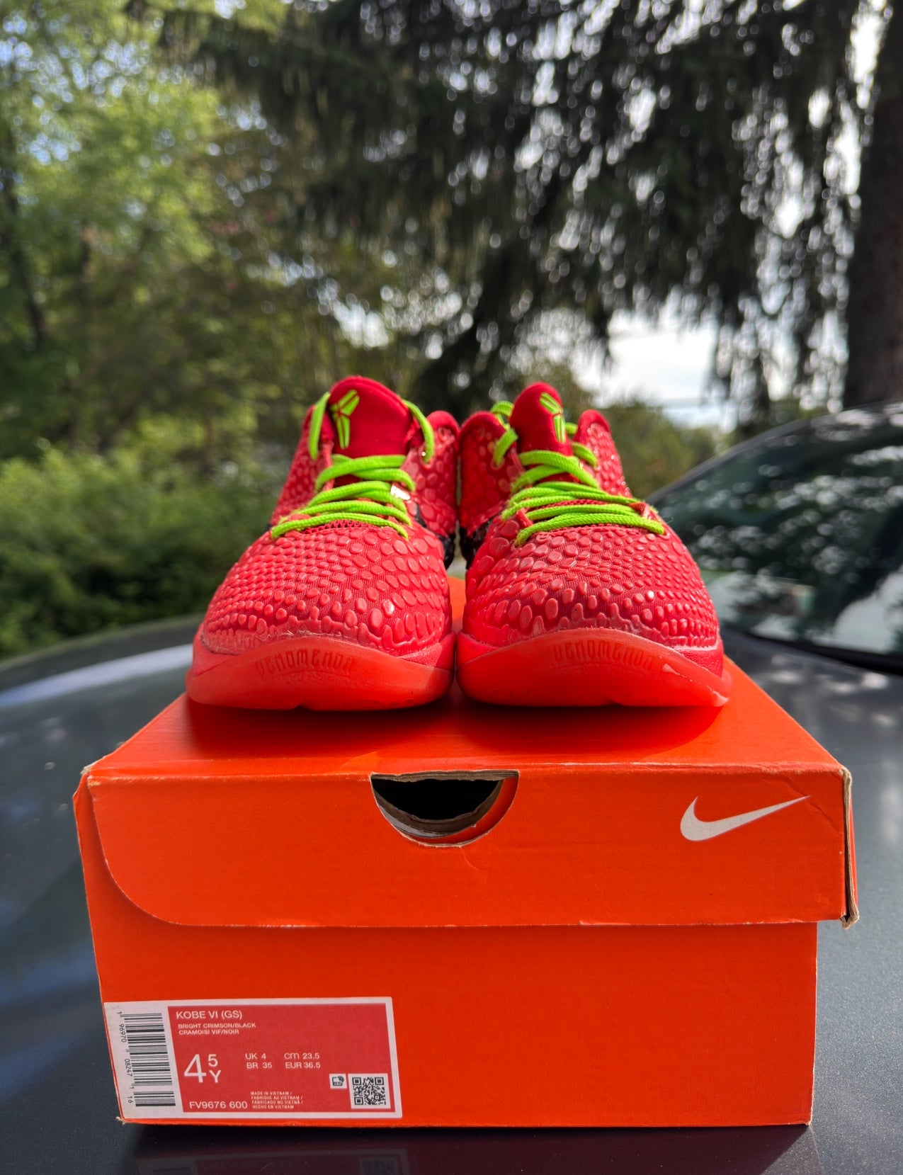 Zoom Kobe 6 Reverse Grinch Size 4.5Y