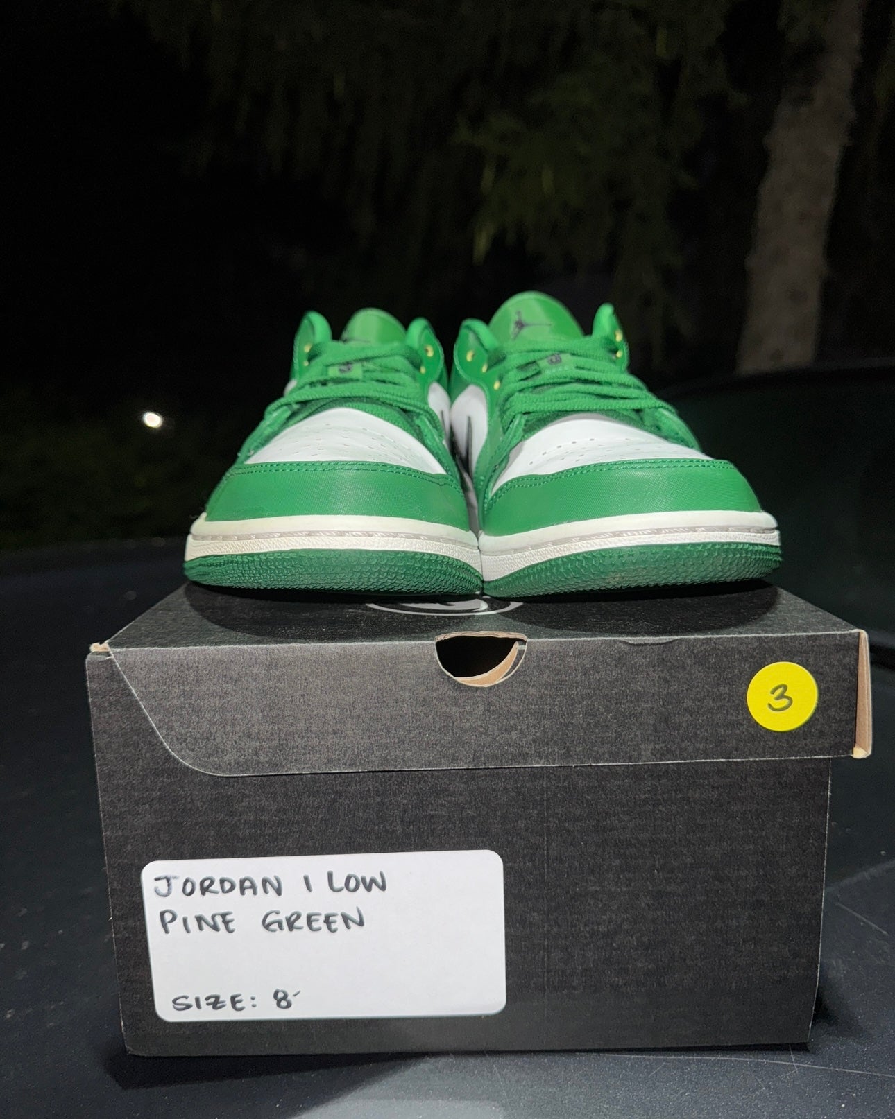 Pine Green Low 1s Size 8