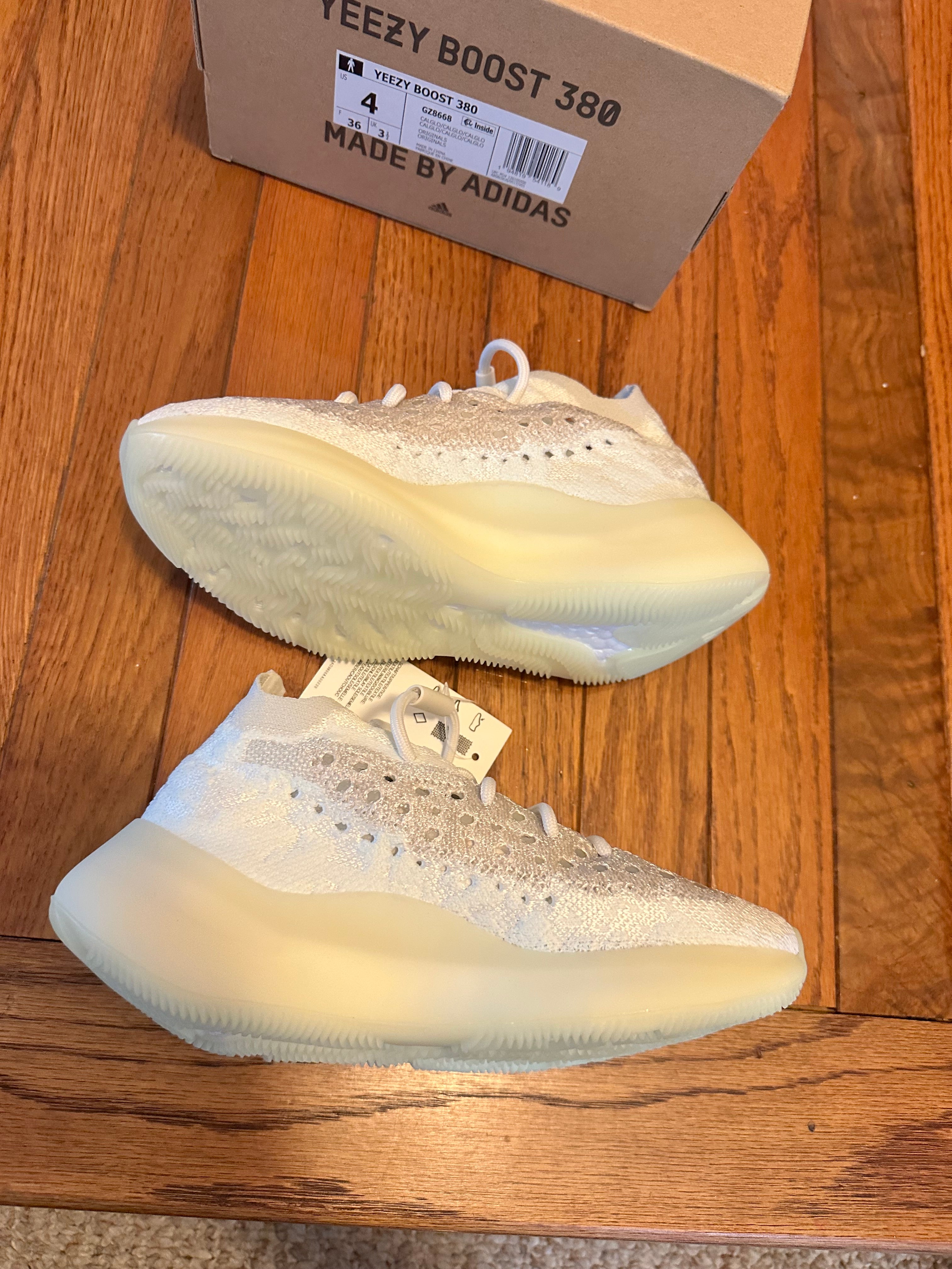 Brand new Calcite Glow Adidas Yeezy Boost 380 size 4