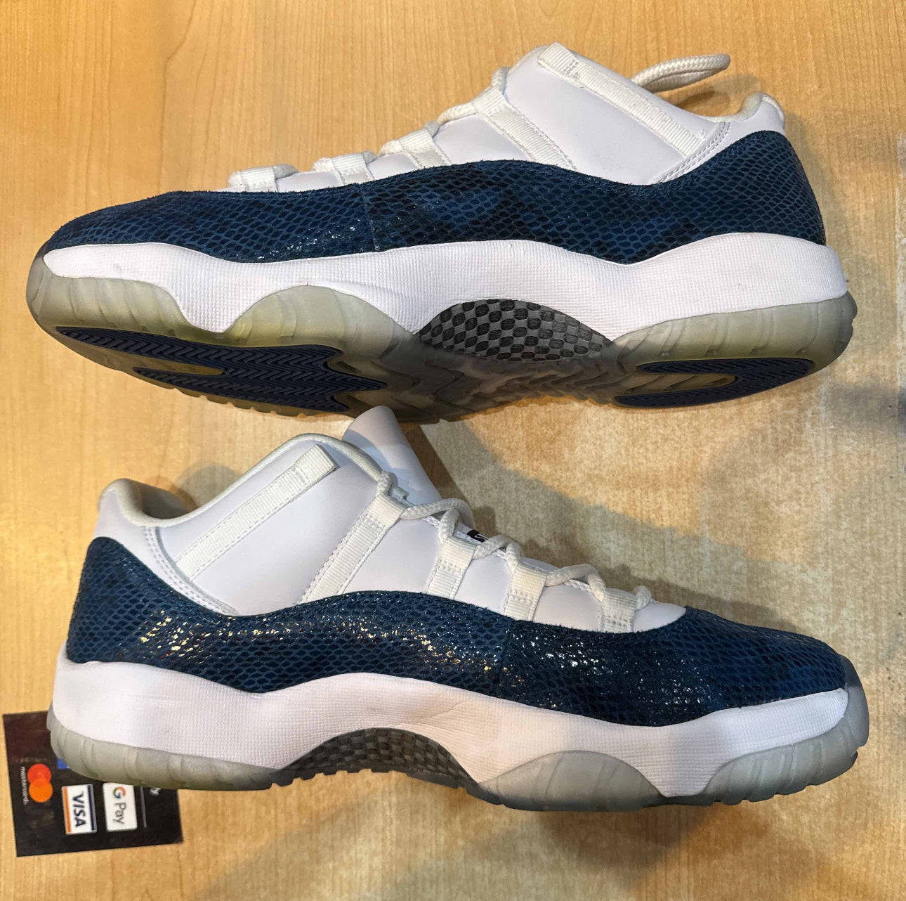 Navy Snakeskin Low 11s Size 12