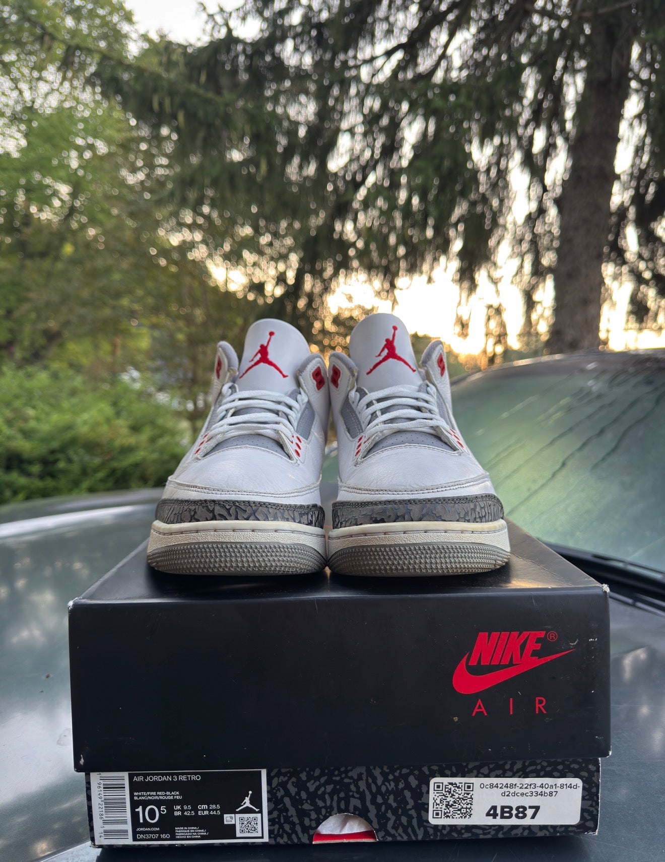 Fire Red 3s Size 10.5