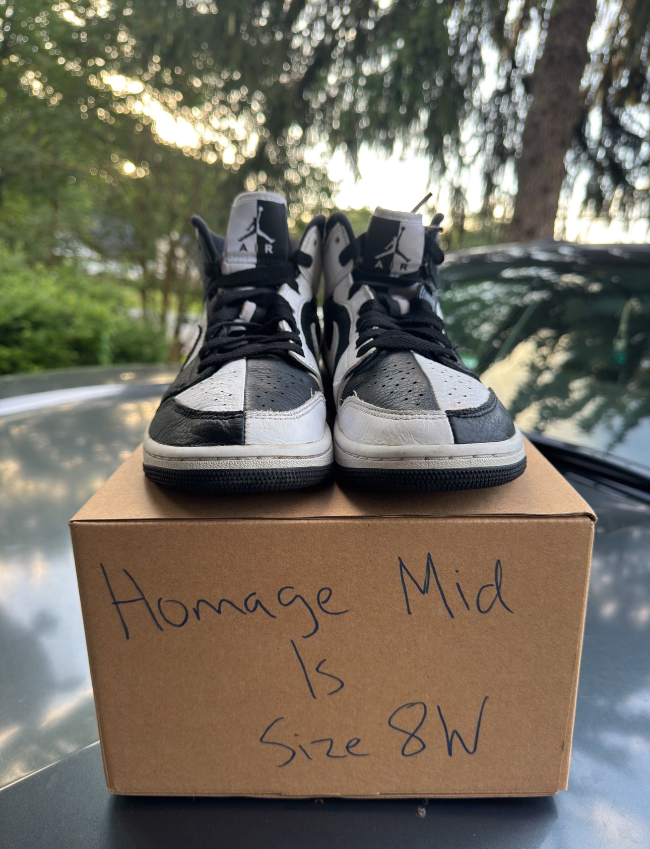 Homage Black White Mid 1s Size 6.5