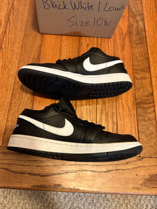 Black White Low 1s size 8.5
