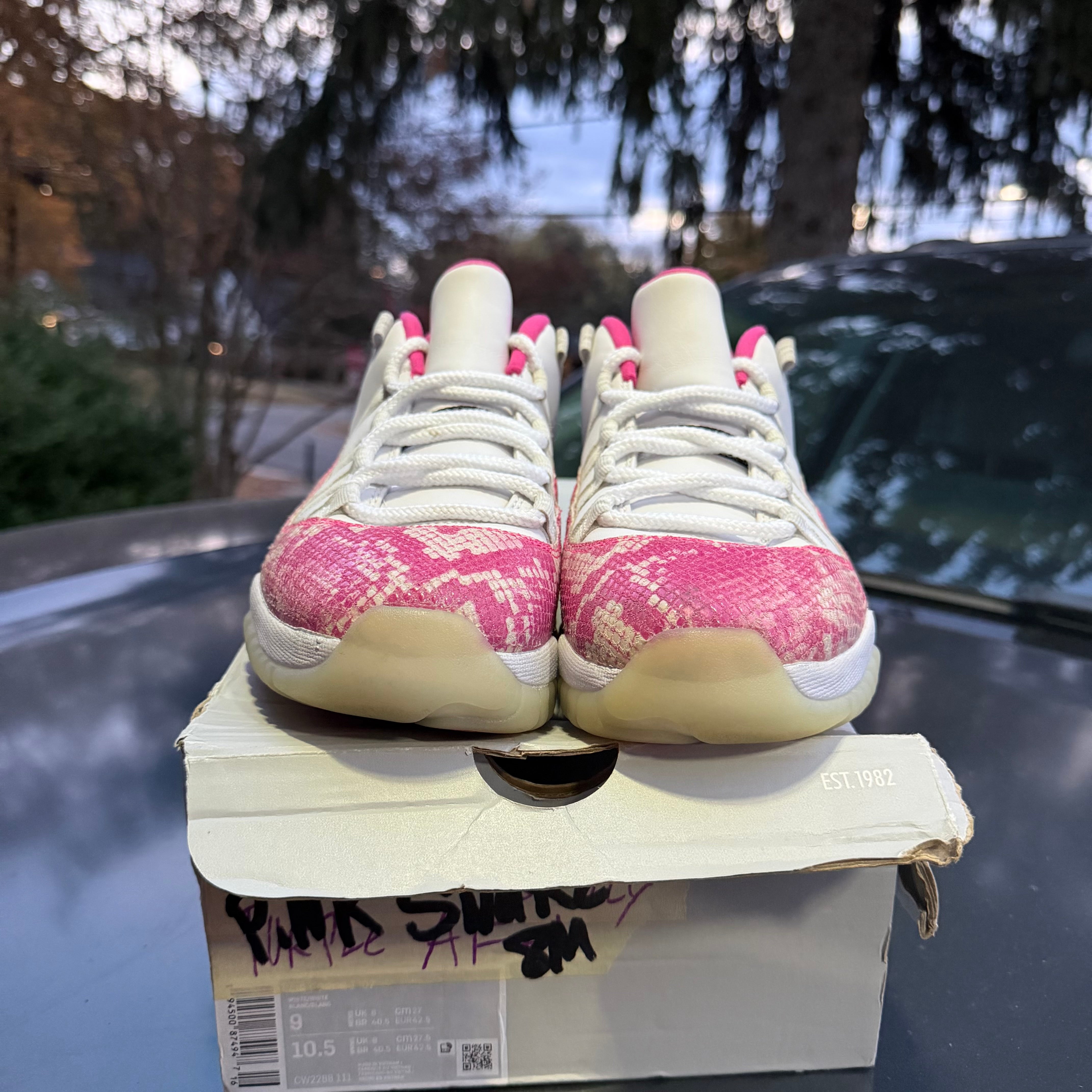 Pink Snakeskin Low 11s Size 8