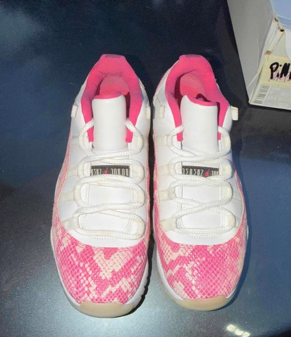 Pink Snakeskin Low 11s Size 8
