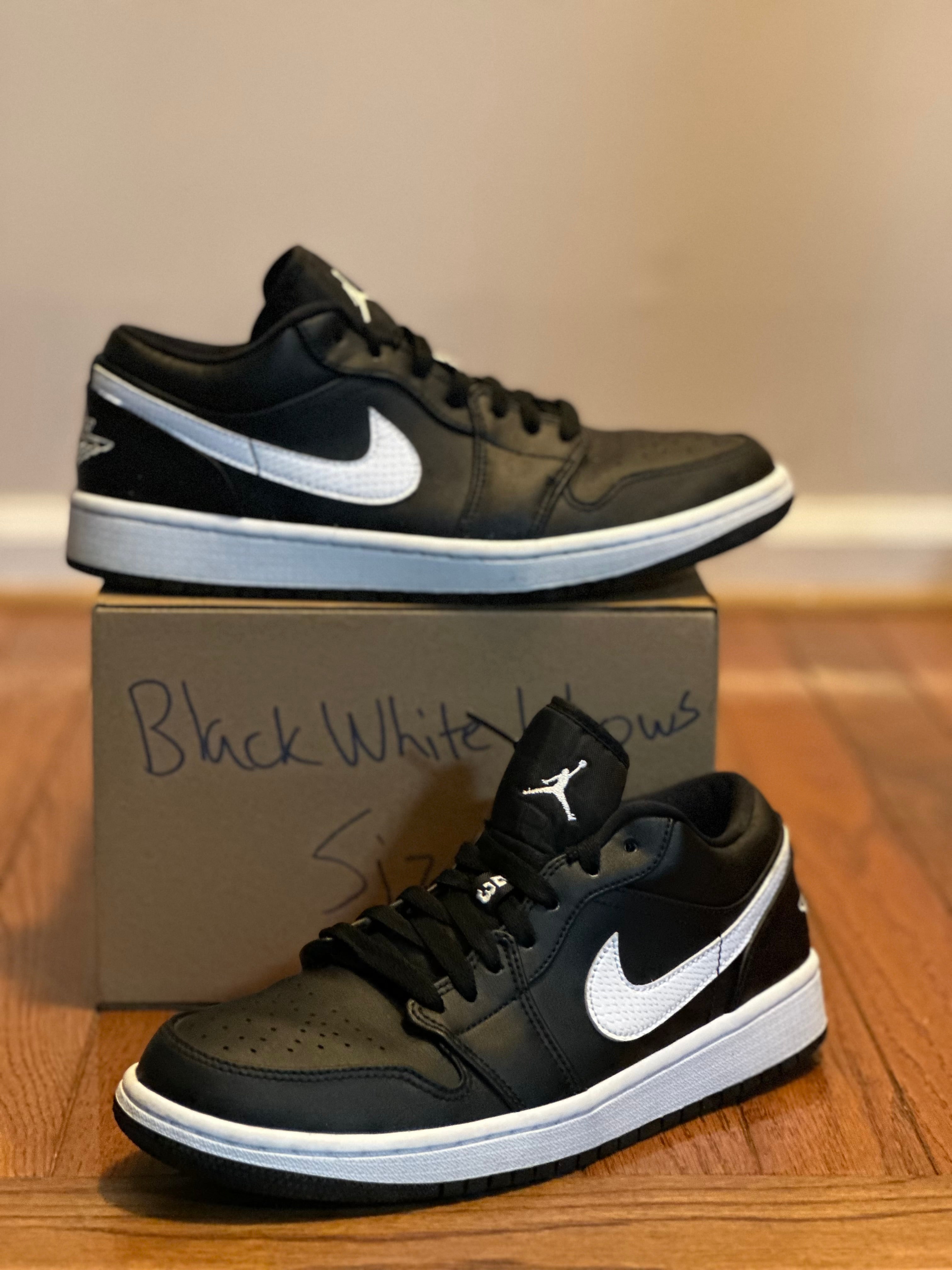 Black White Low 1s size 8.5