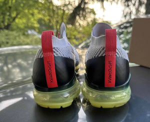 Air Vapormax Flyknit 3 White Black Volt Bright Crimson Size 10