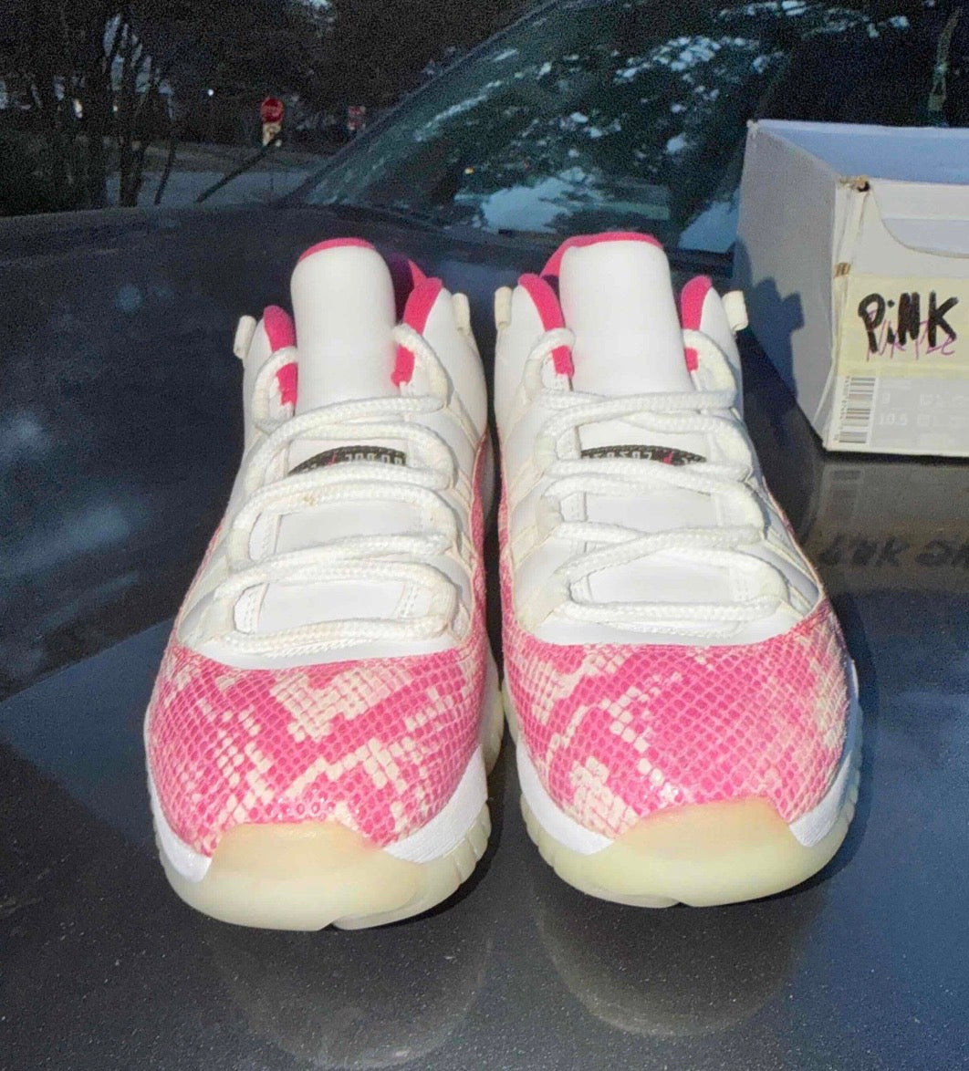 Pink Snakeskin Low 11s Size 8