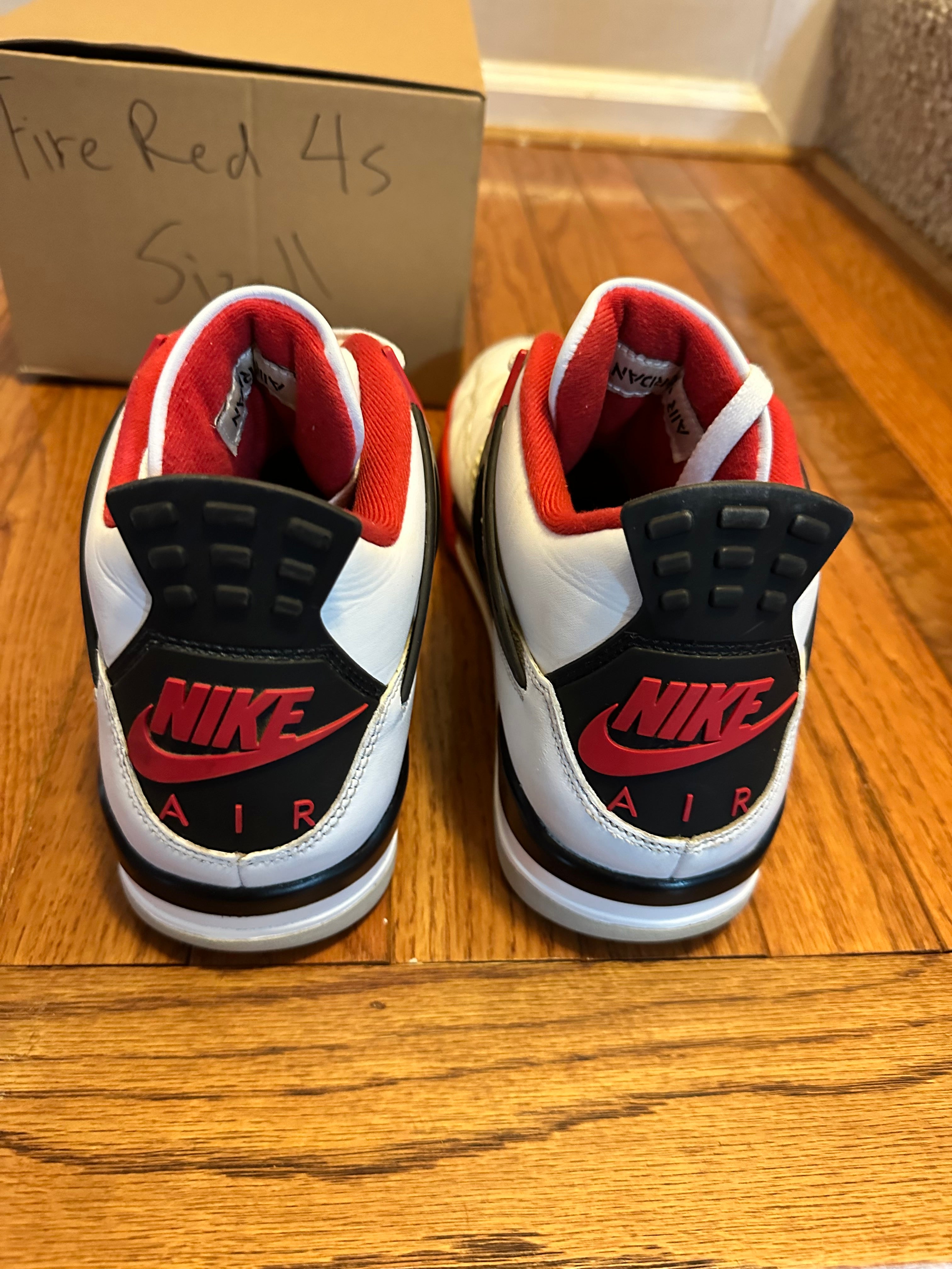 Fire Red 4s size 11
