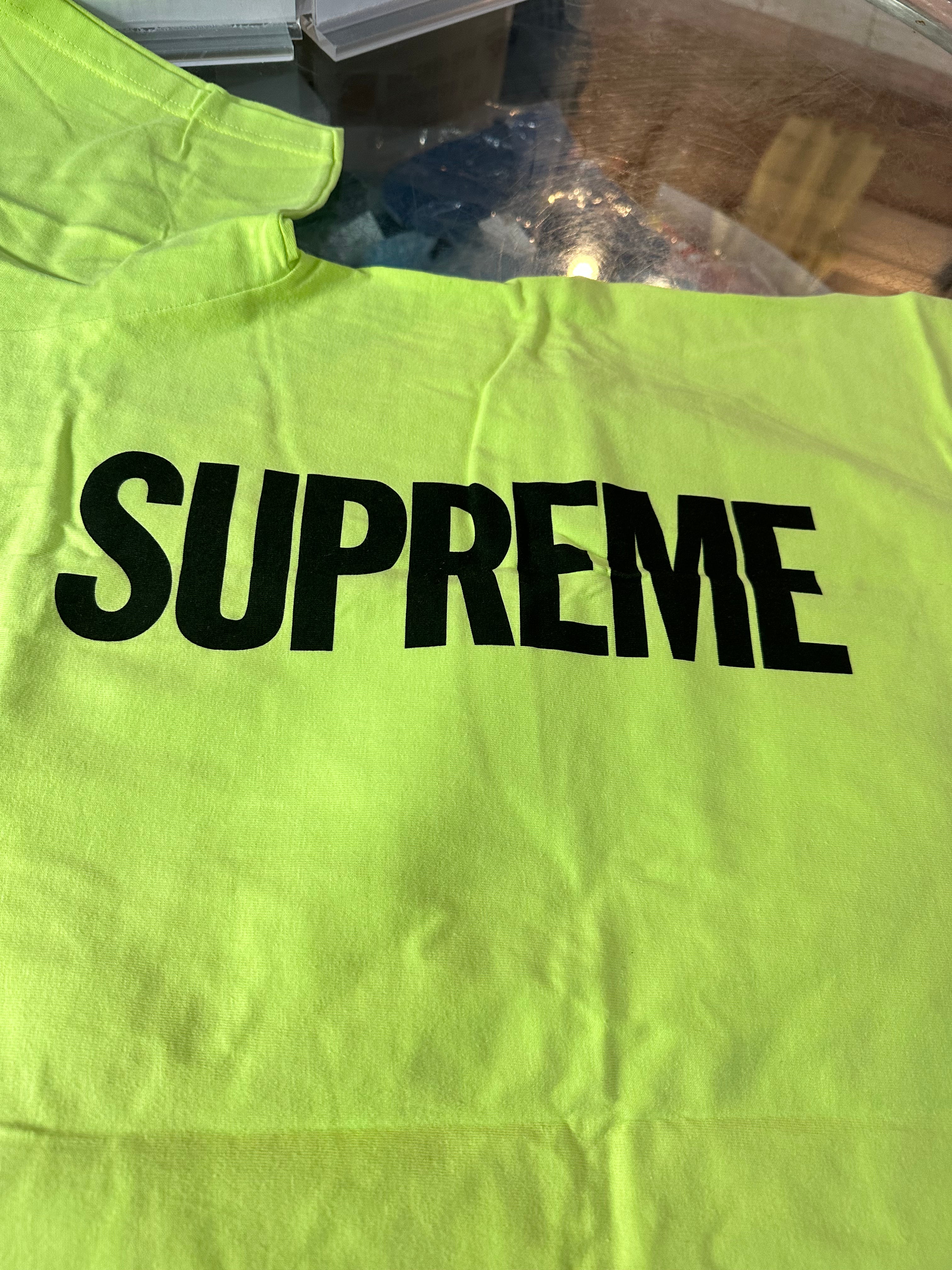 Neon green supreme sales shirt