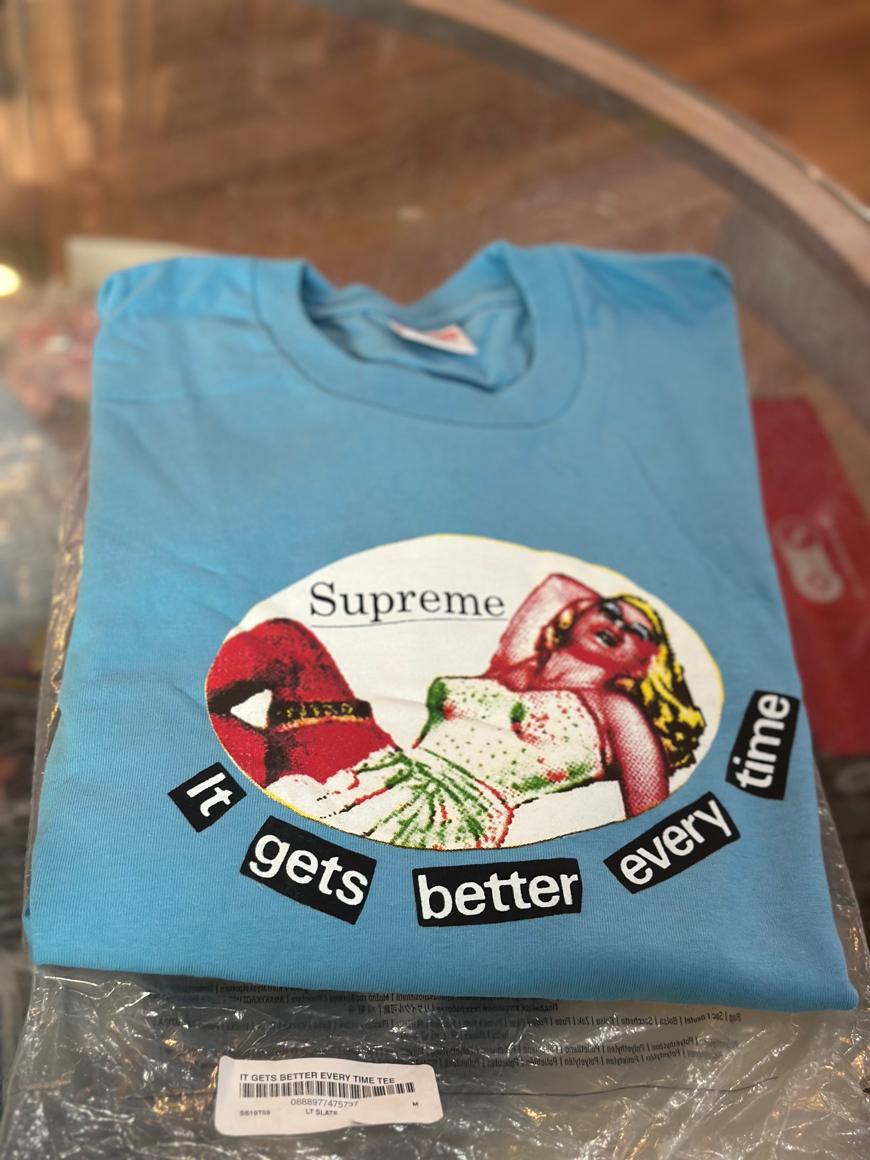 Brand new Light Slate Supreme It gets better everytime Tee size