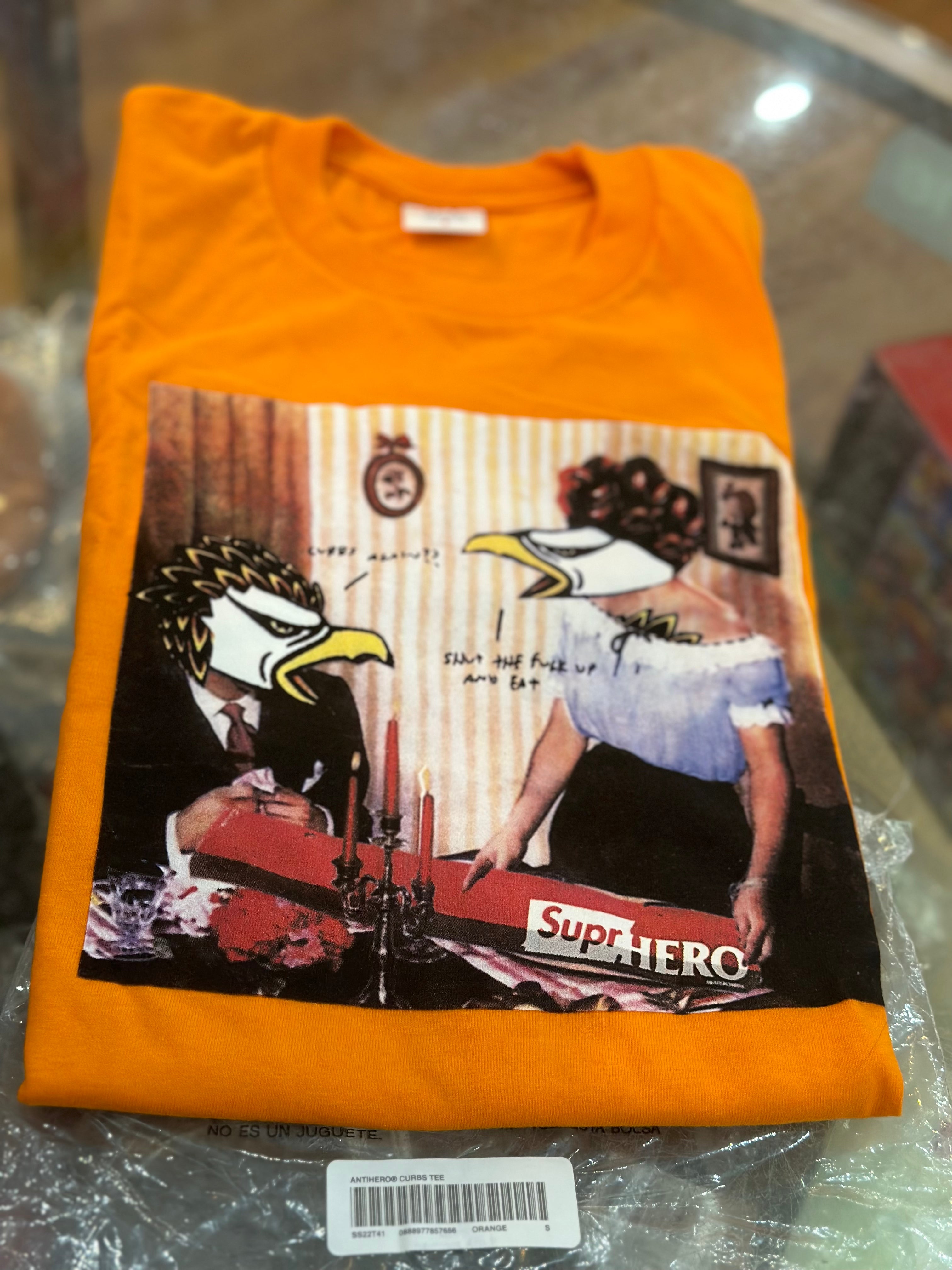 Brand new Orange Supreme Antihero Curbs Tee Size Small – Grailz DMV