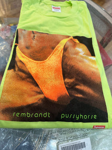 Brand new Neon Green Supreme Butthole Surfers Rembrandt Pussyhorse Tee Size Large
