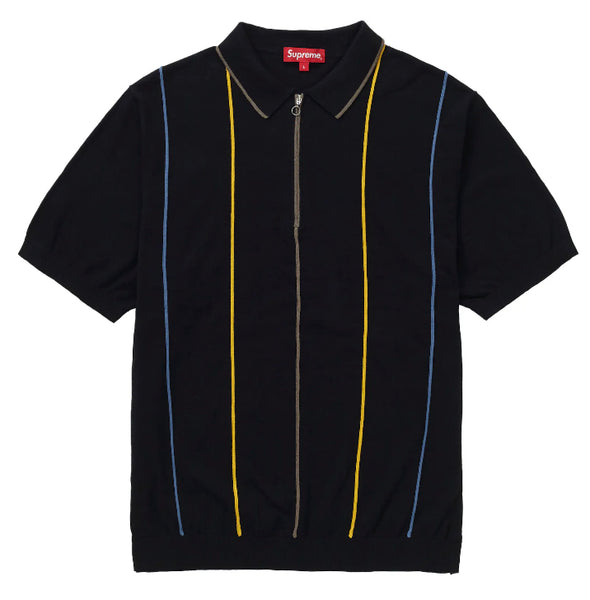 Brand new Black Supreme Pinstripe Half Zip Polo Size Medium