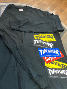 Brand new Black Supreme Thrasher Multi Logo Long Sleeve Size Medium